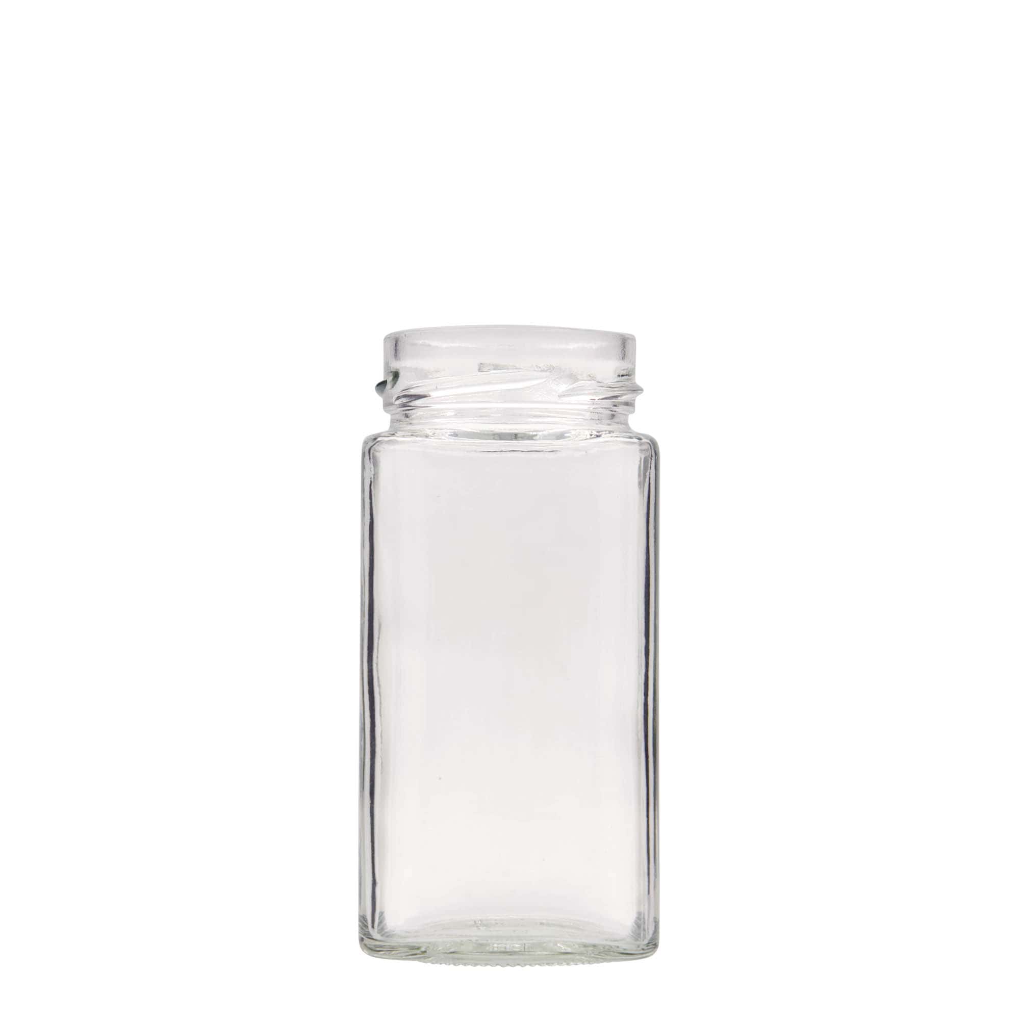 314 ml četvrtasta staklena tegla 'Funny', otvor: Deep-Twist-Off (DTO 58)