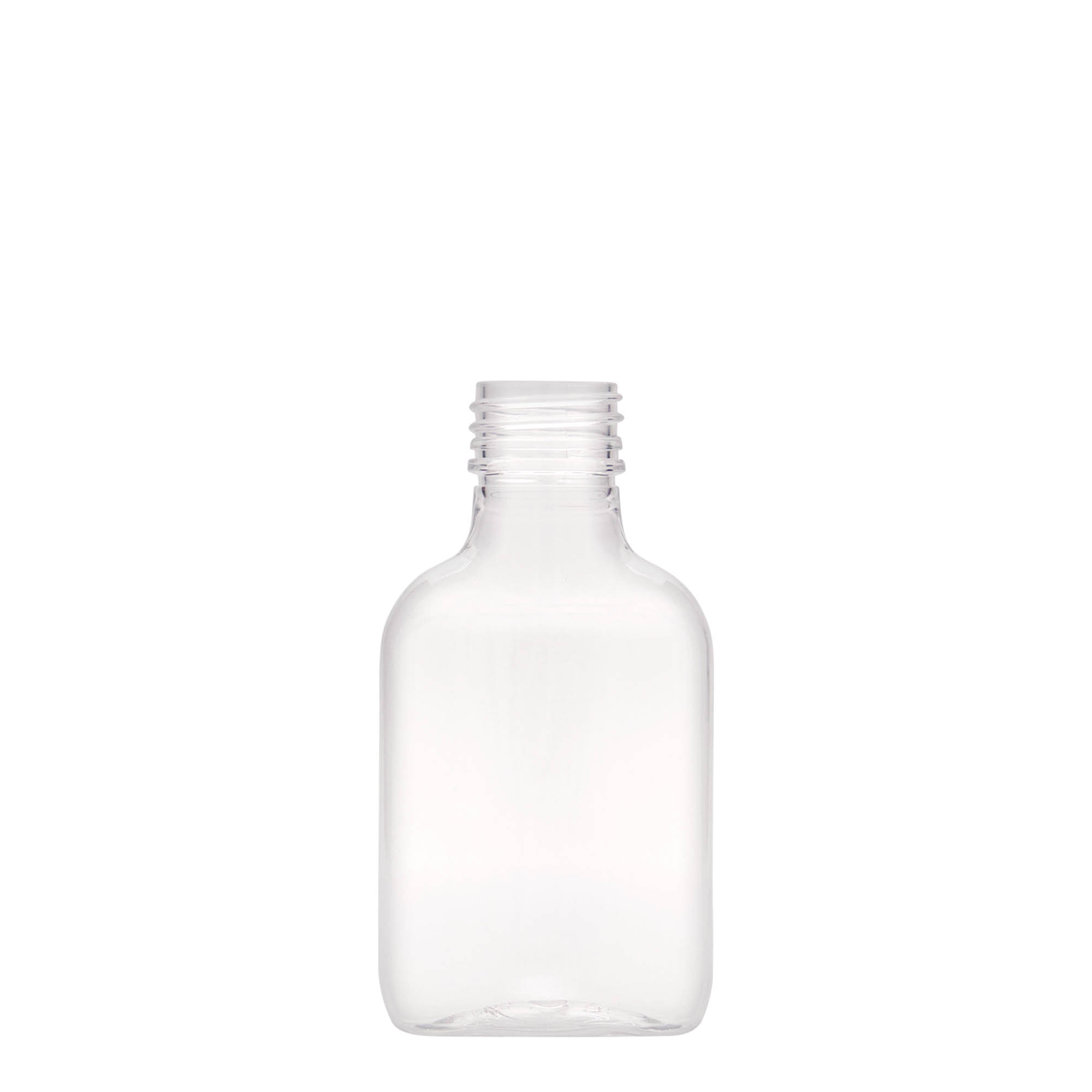 100 ml džepna bočica, ovalna, PET plastika, grlo: PP 28