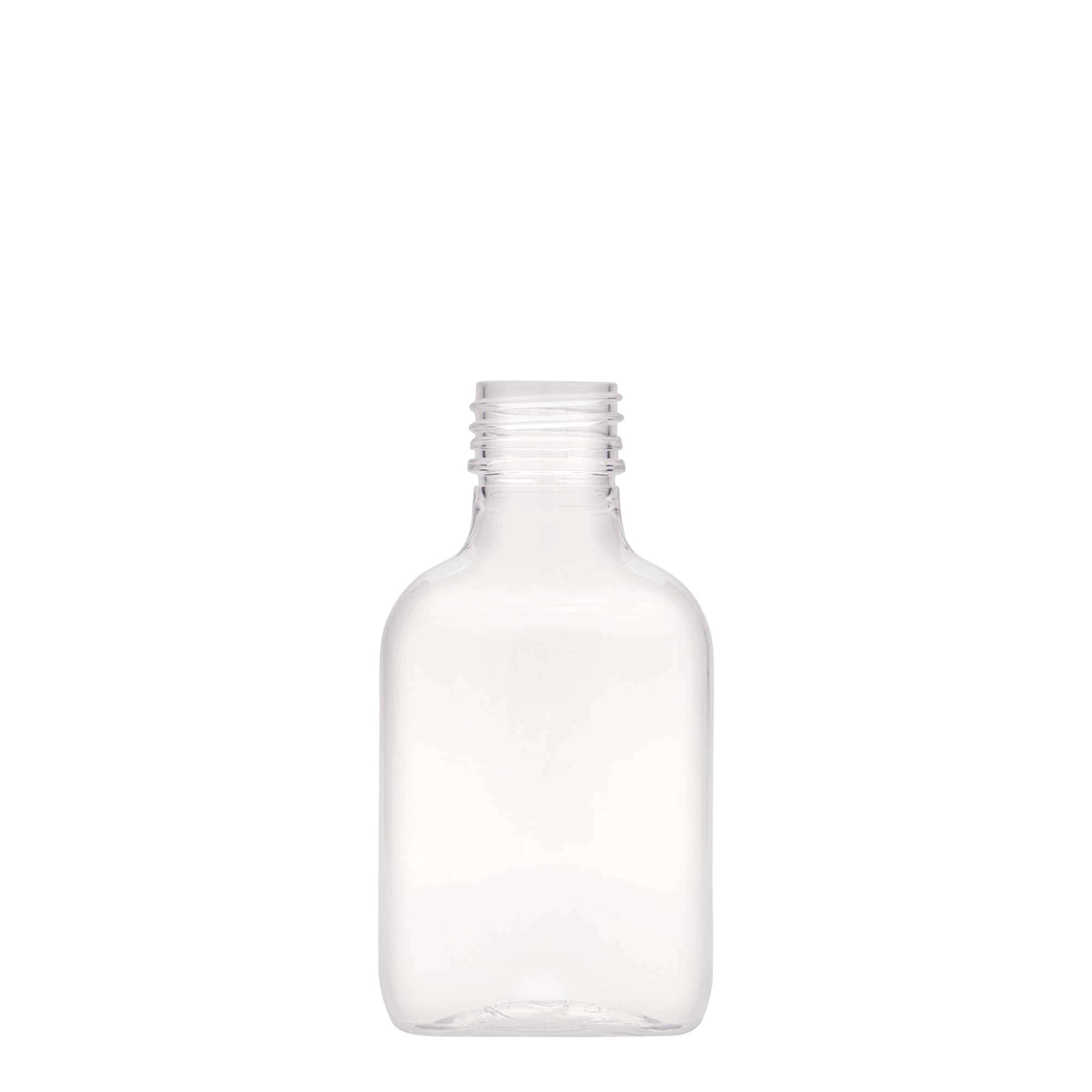 100 ml džepna bočica, ovalna, PET plastika, grlo: PP 28 100 ml džepna bočica, ovalna, PET plastika, grlo: PP 28