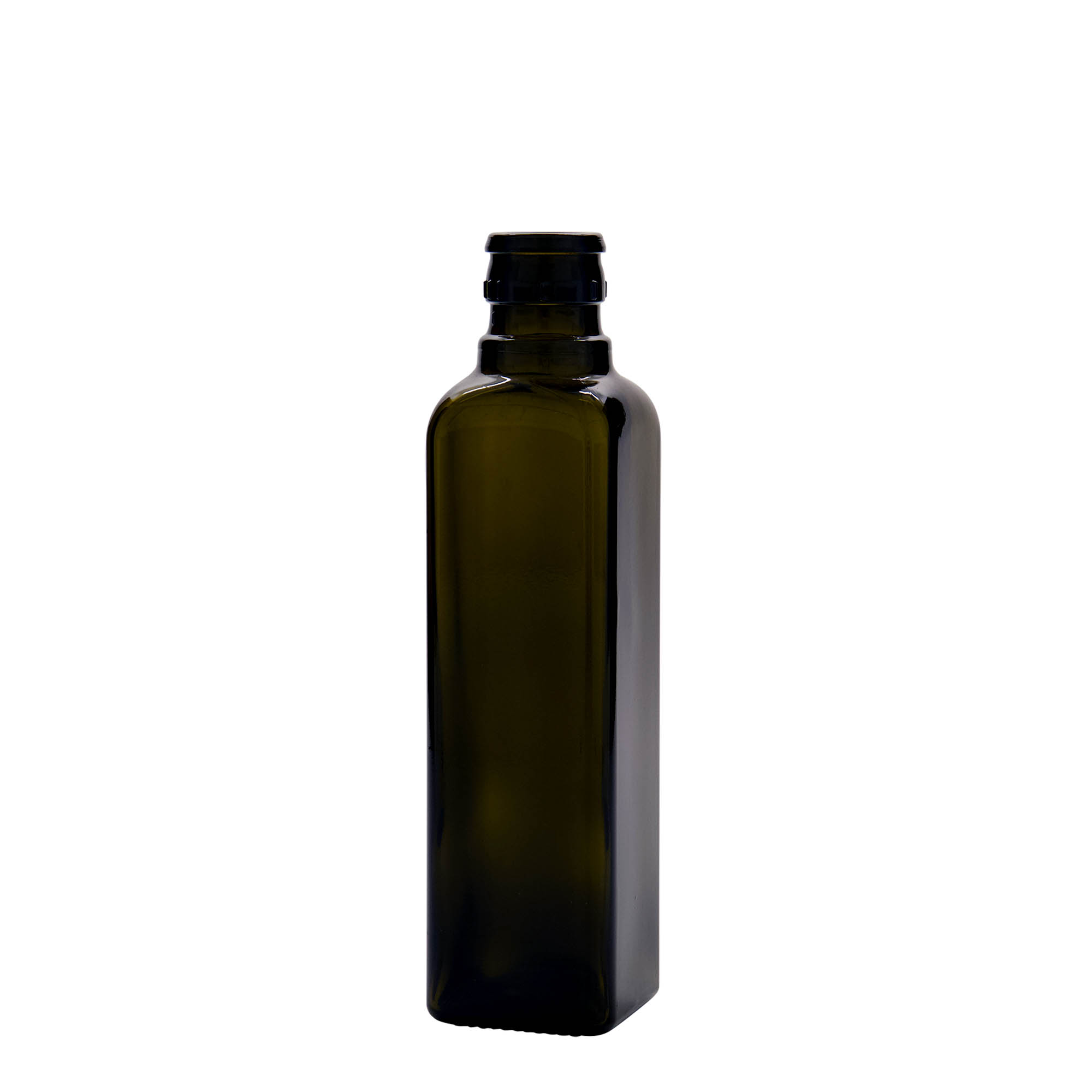 250 ml boca za sirće/ulje „Quadra“, staklo, kvadratna, antikno zelena, grlo: DOP