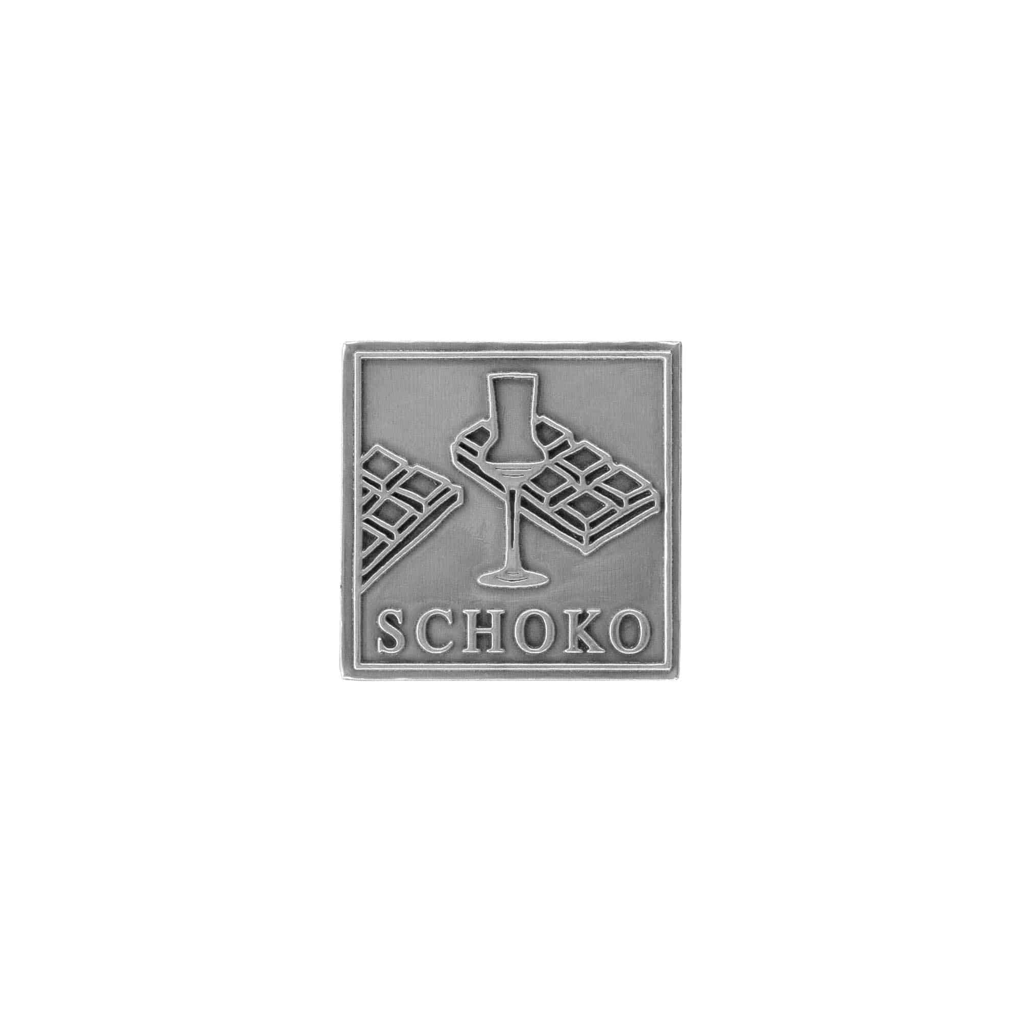 Olovna etiketa 'Čoko', kvadratna, metalna, srebrna