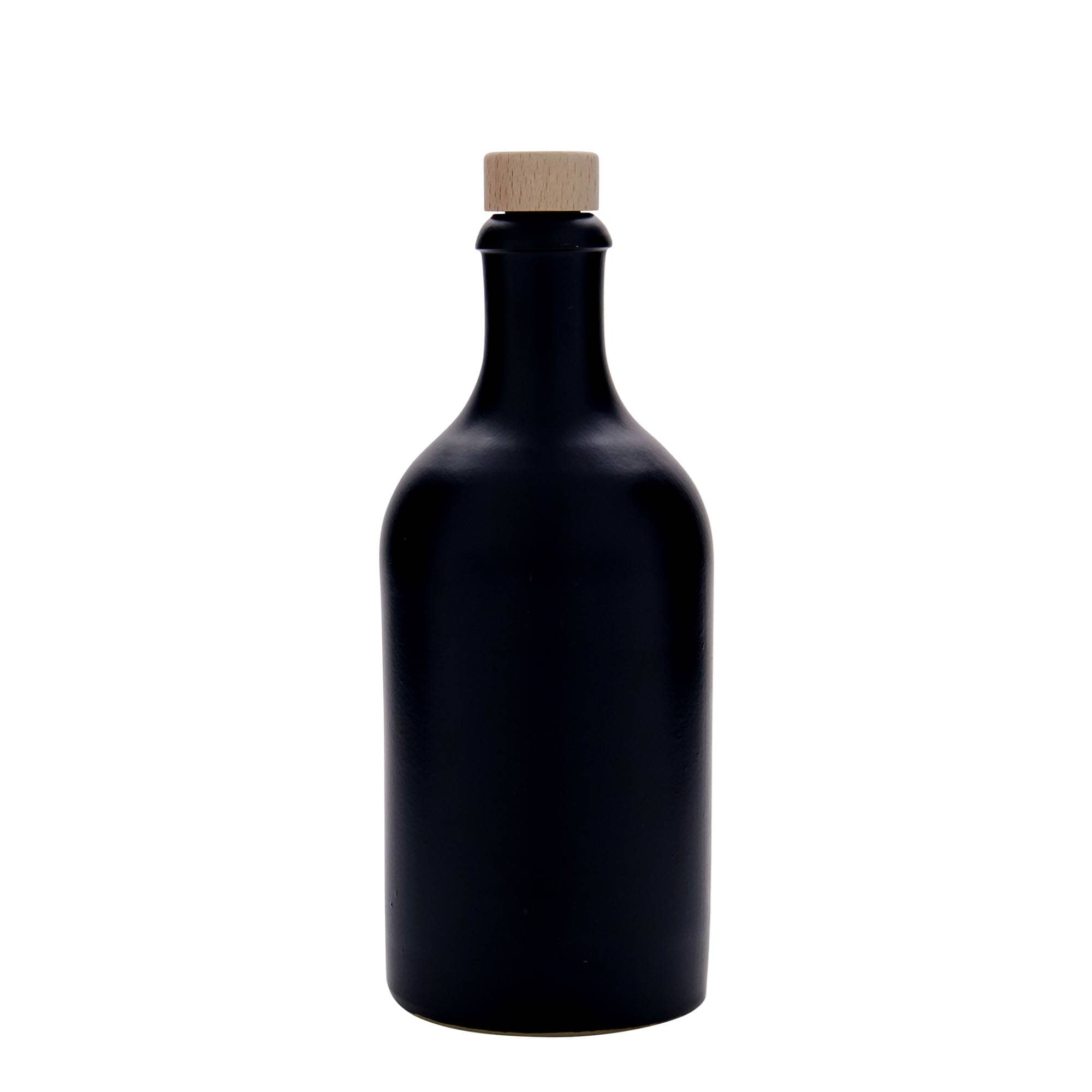 Glineni vrč 500 ml, keramika, crna, otvor: Pluto
