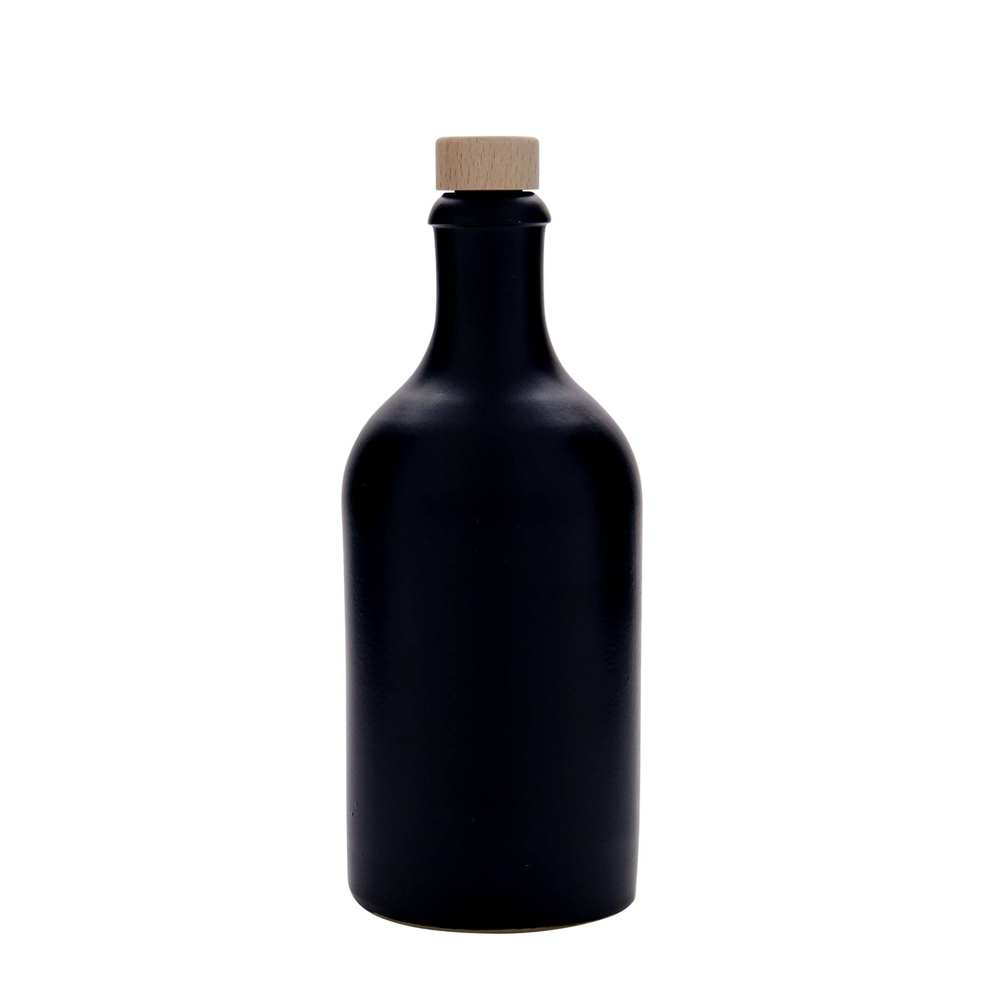 500 ml glineni vrč, kamenina, crni, grlo: pluta