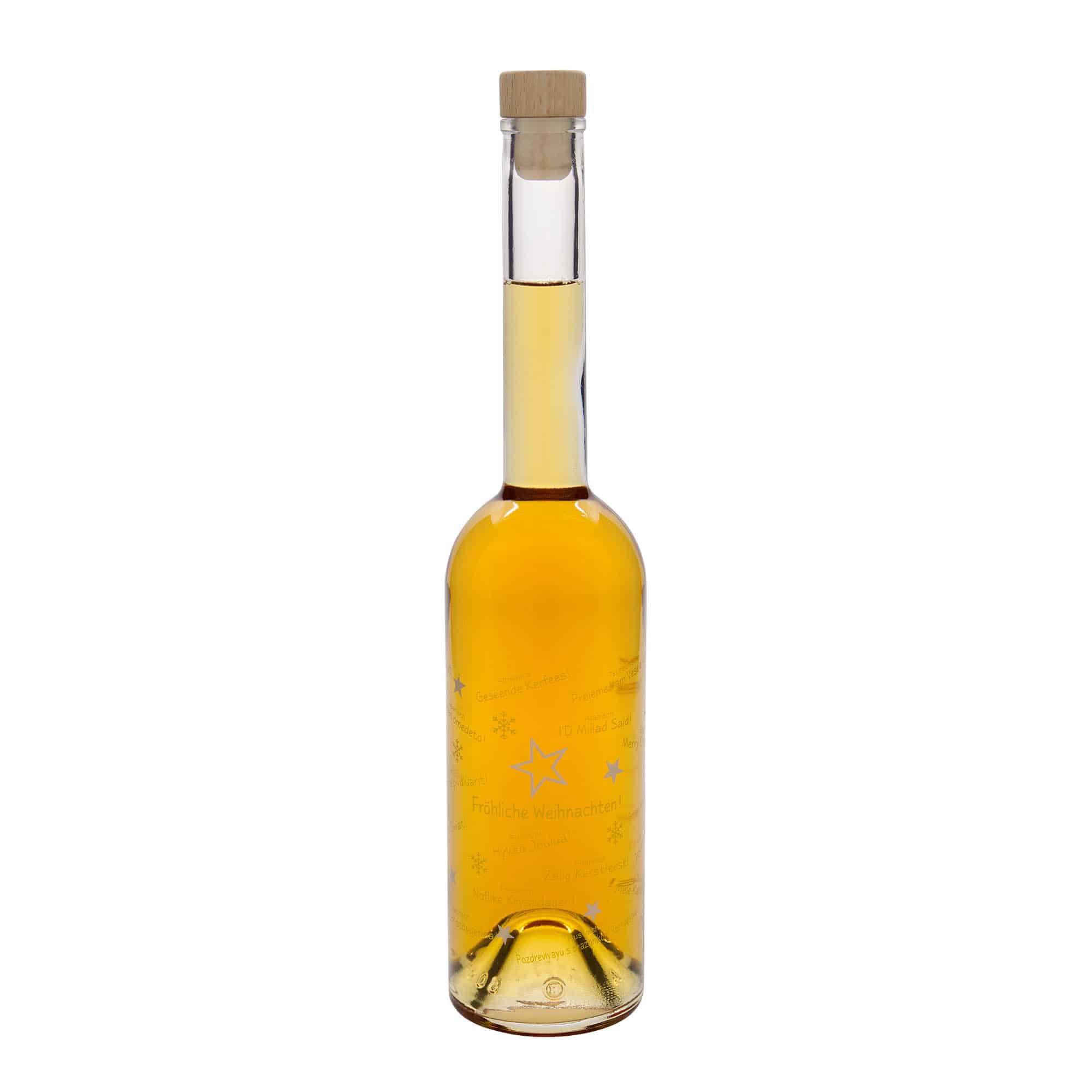 Staklena flaša 500 ml 'Opera', motiv: Božić u svijetu, otvor: Pluto