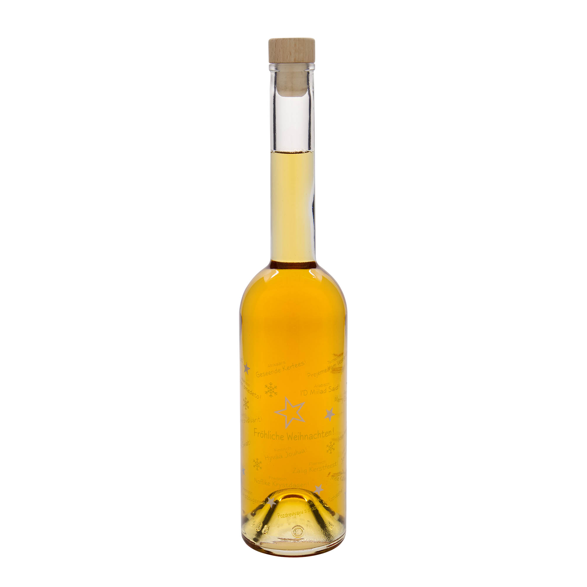 500 ml staklena boca 'Opera', motiv: Božić u svijetu, grlo: plutа