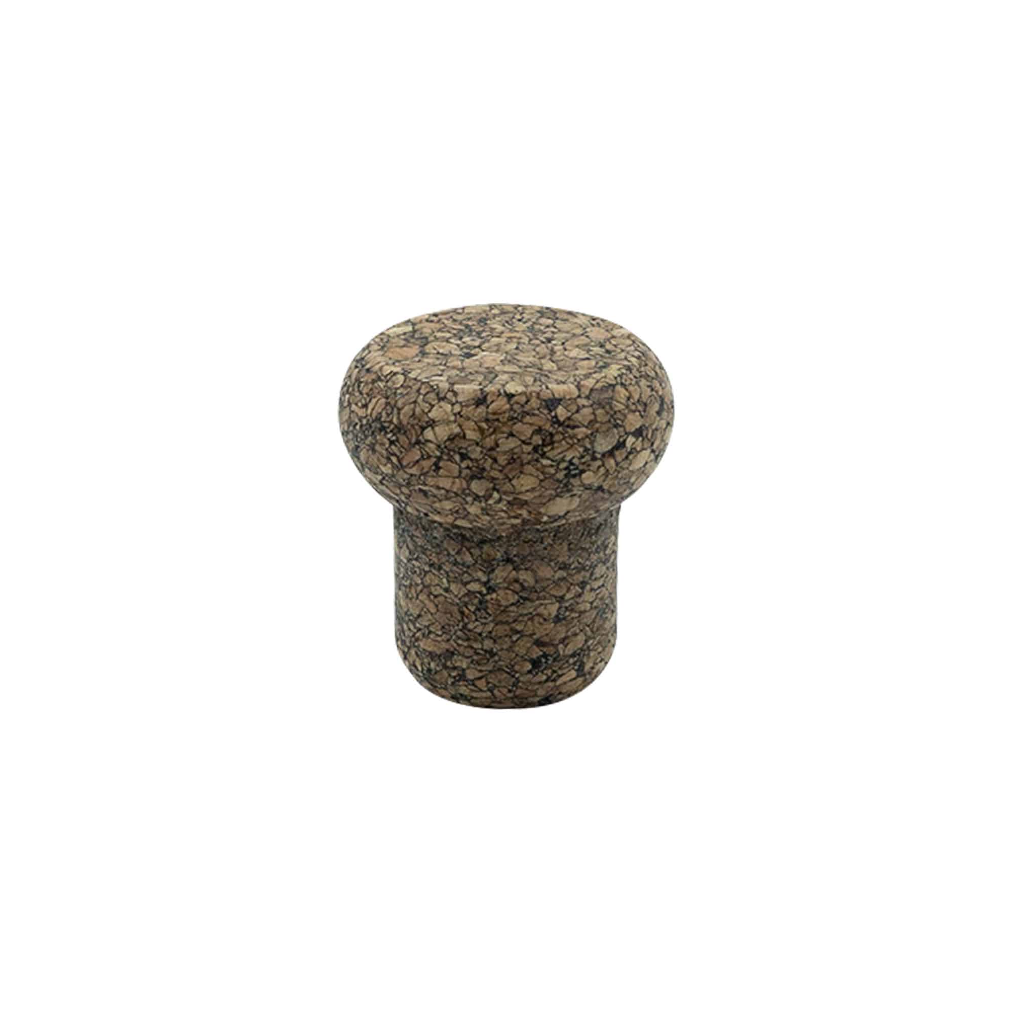 Čep s ručkom 'Barrel' 22,5 mm, Corkcoal, za otvor: pluta
