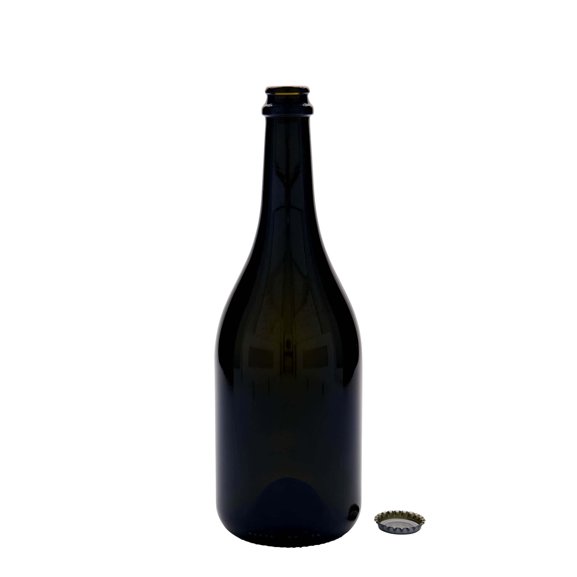 750 ml boca piva 'Horta', staklo, antikno zeleno, usta: krunski čep