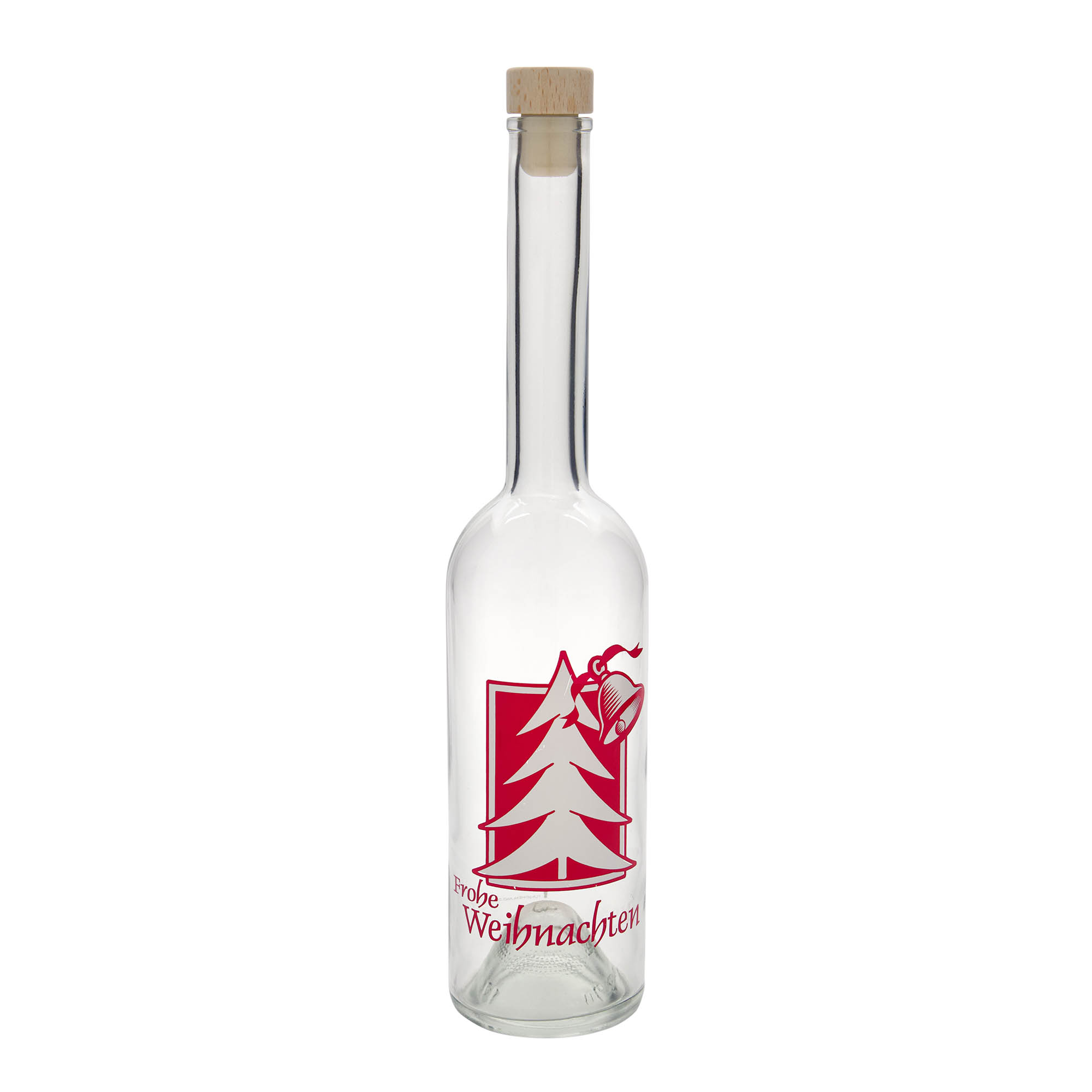500 ml staklena boca 'Opera', motiv: Božićna čestitka, grlo: plutajući čep 500 ml staklena boca 'Opera', motiv: Božićna čestitka, grlo: plutajući čep