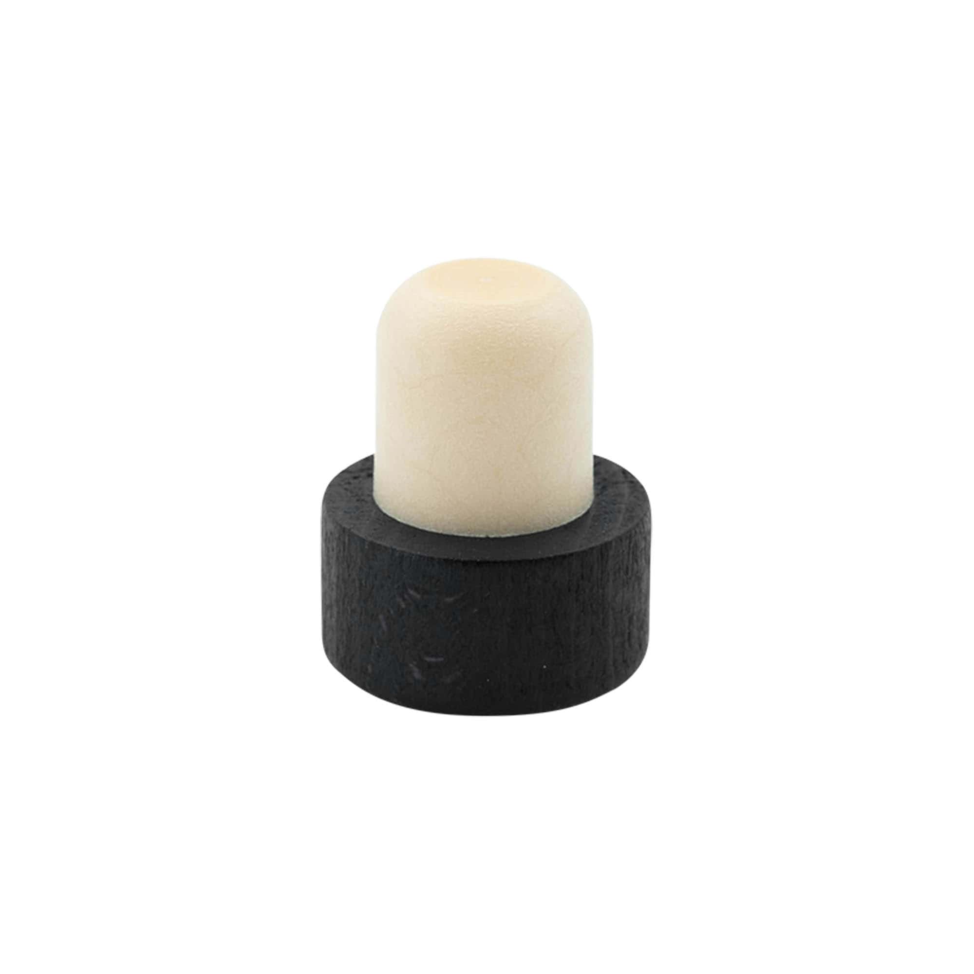 Čep s ručkom 19 mm, drvo/plastika, crni, za otvor: čep Čep s ručkom 19 mm, drvo/plastika, crni, za otvor: čep