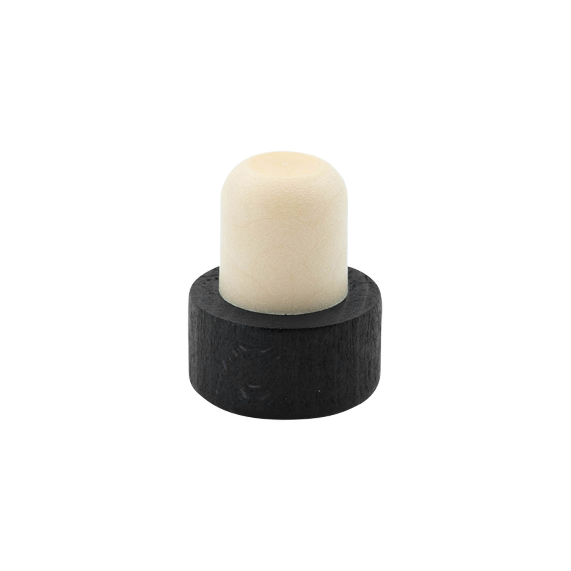 Čep s ručkom 19 mm, drvo/plastika, crni, za otvor: čep Čep s ručkom 19 mm, drvo/plastika, crni, za otvor: čep
