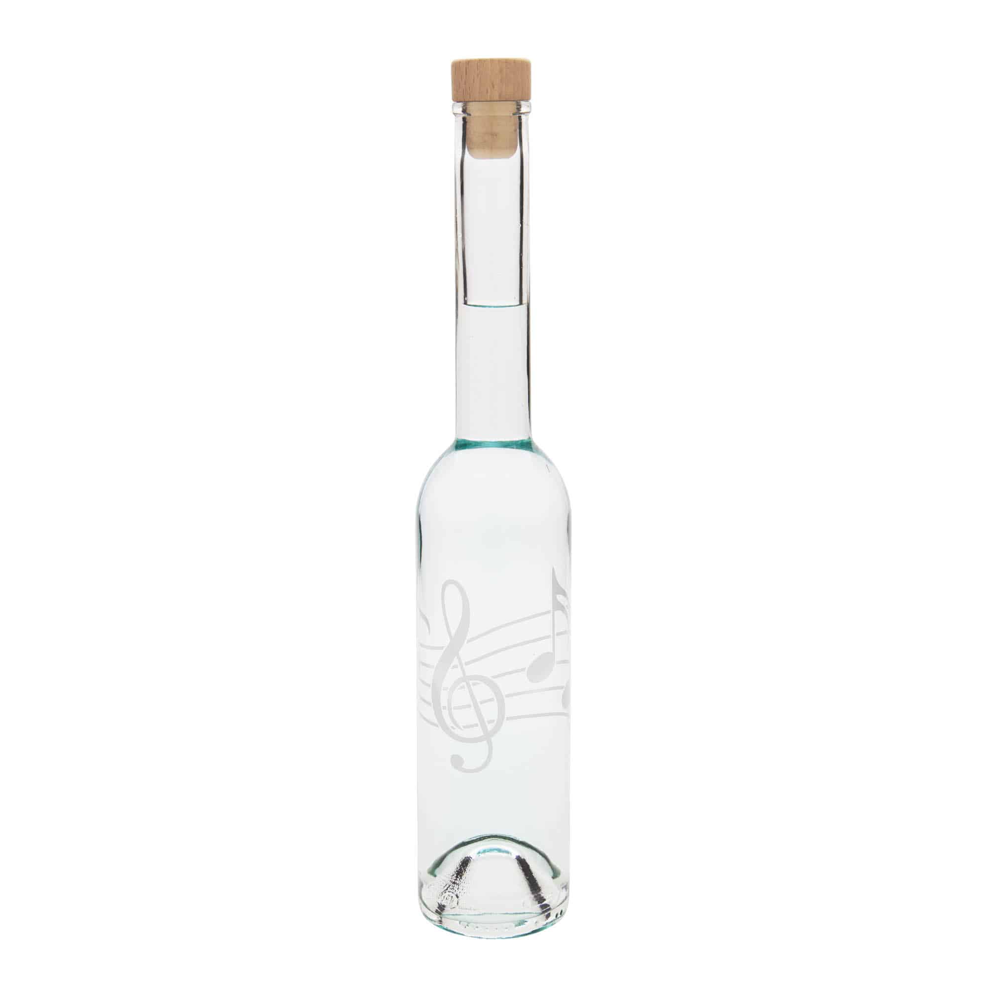 Staklena flaša 350 ml 'Opera', motiv: Note, otvor: Pluto
