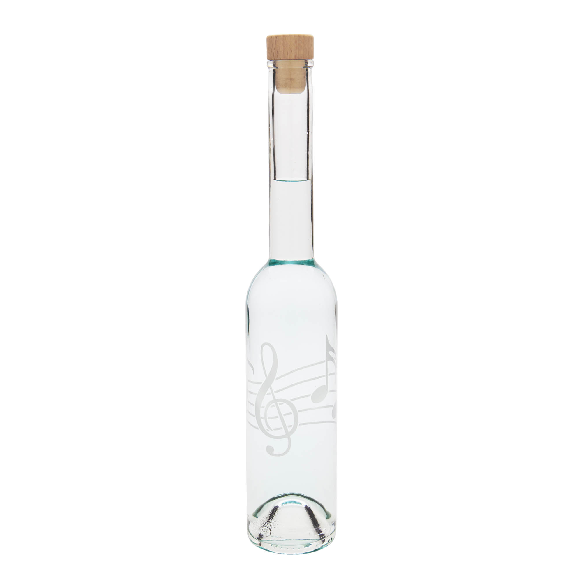 350 ml staklena boca 'Opera', motiv: muzičke note, grlo: plutajući čep 350 ml staklena boca 'Opera', motiv: muzičke note, grlo: plutajući čep