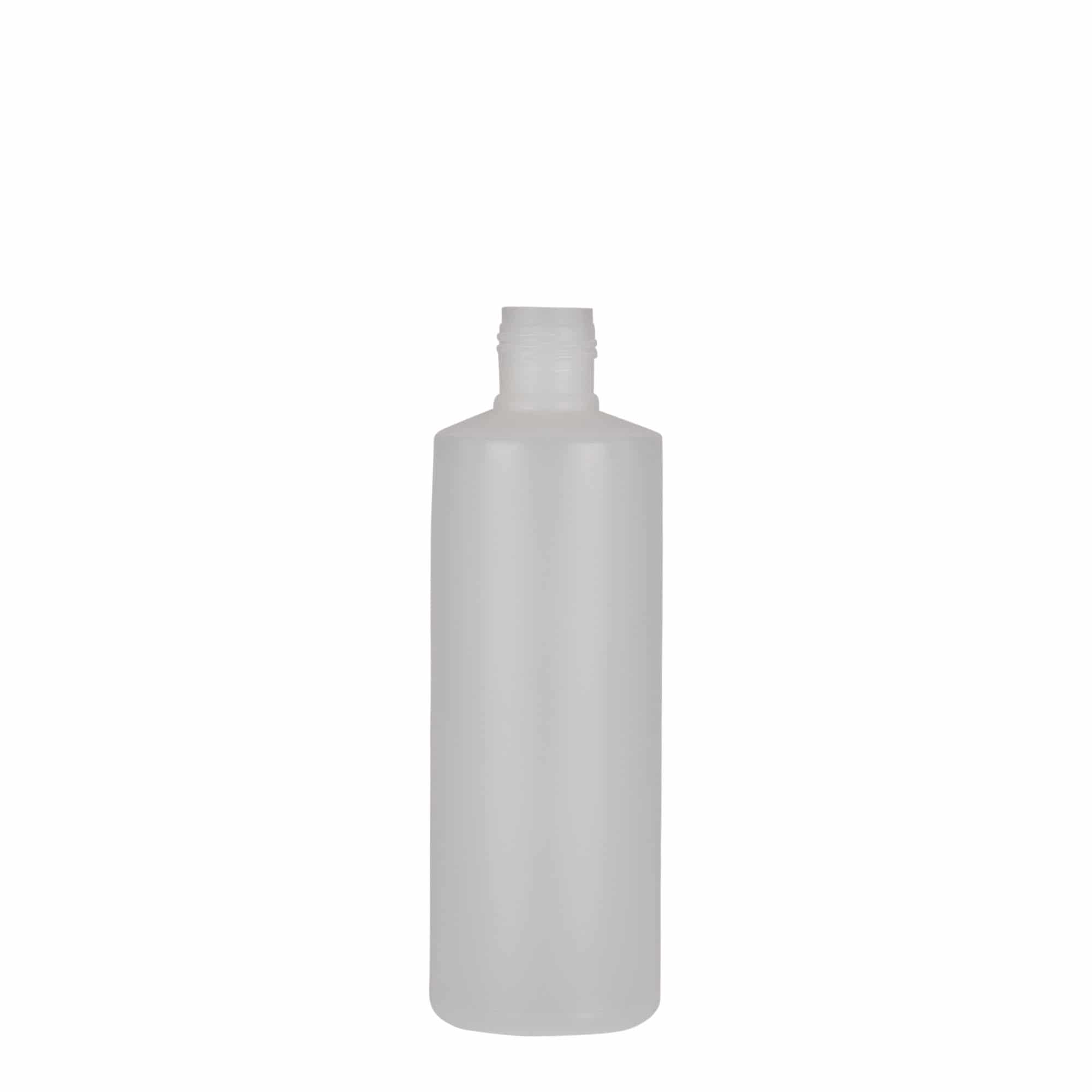 Okrugla flaša 200 ml, PE plastika, prirodna, otvor: Navojni zatvarač Okrugla flaša 200 ml, PE plastika, prirodna, otvor: Navojni zatvarač