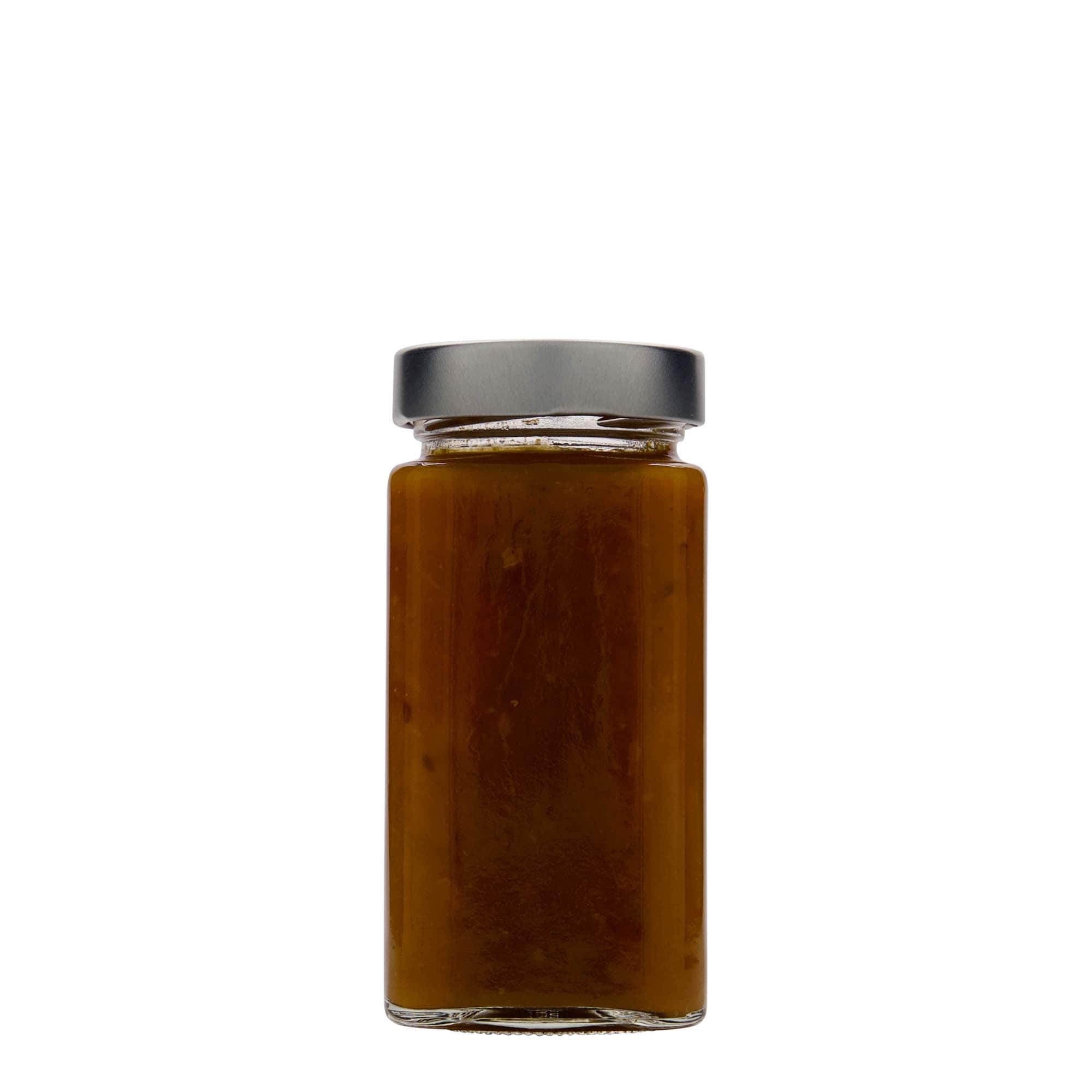 314 ml četvrtasta staklena tegla 'Funny', otvor: Deep-Twist-Off (DTO 58)