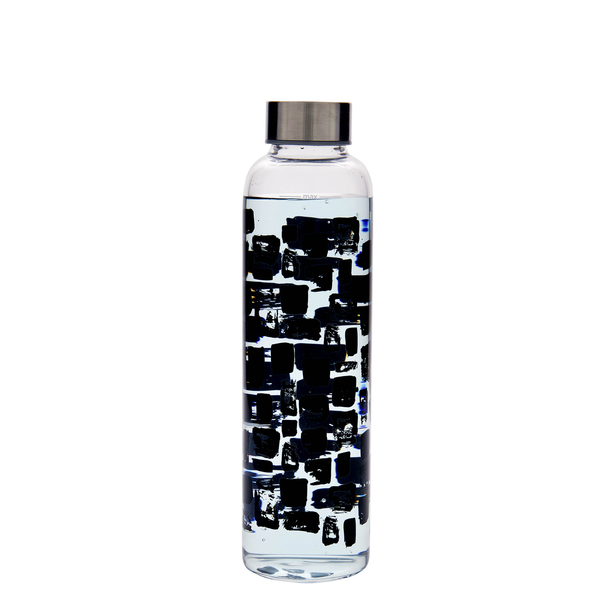 Flaša za piće 500 ml 'Perseus', motiv: Crni pravougaonici, otvor: Navojni zatvarač