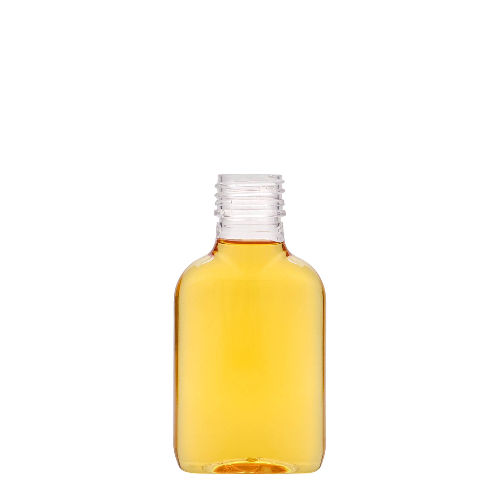 100 ml džepna bočica, ovalna, PET plastika, grlo: PP 28