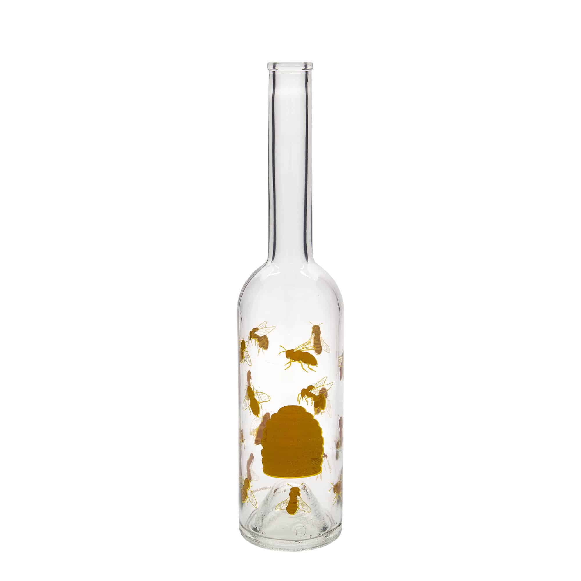 Staklena flaša 500 ml 'Opera', motiv: Pčele, otvor: Pluto Staklena flaša 500 ml 'Opera', motiv: Pčele, otvor: Pluto