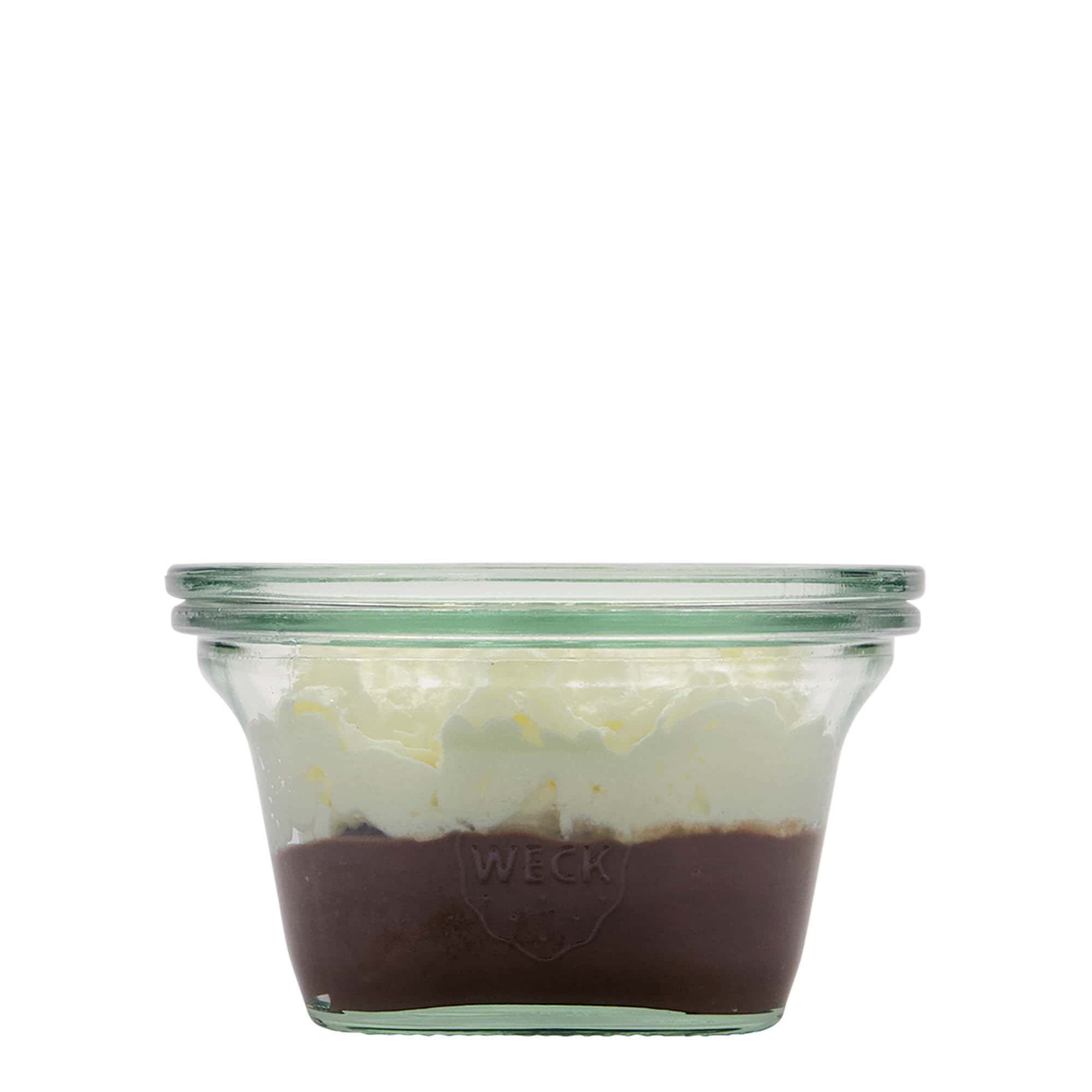 290 ml WECK Quadro staklena tegla, kvadratna, otvor: okrugli rub