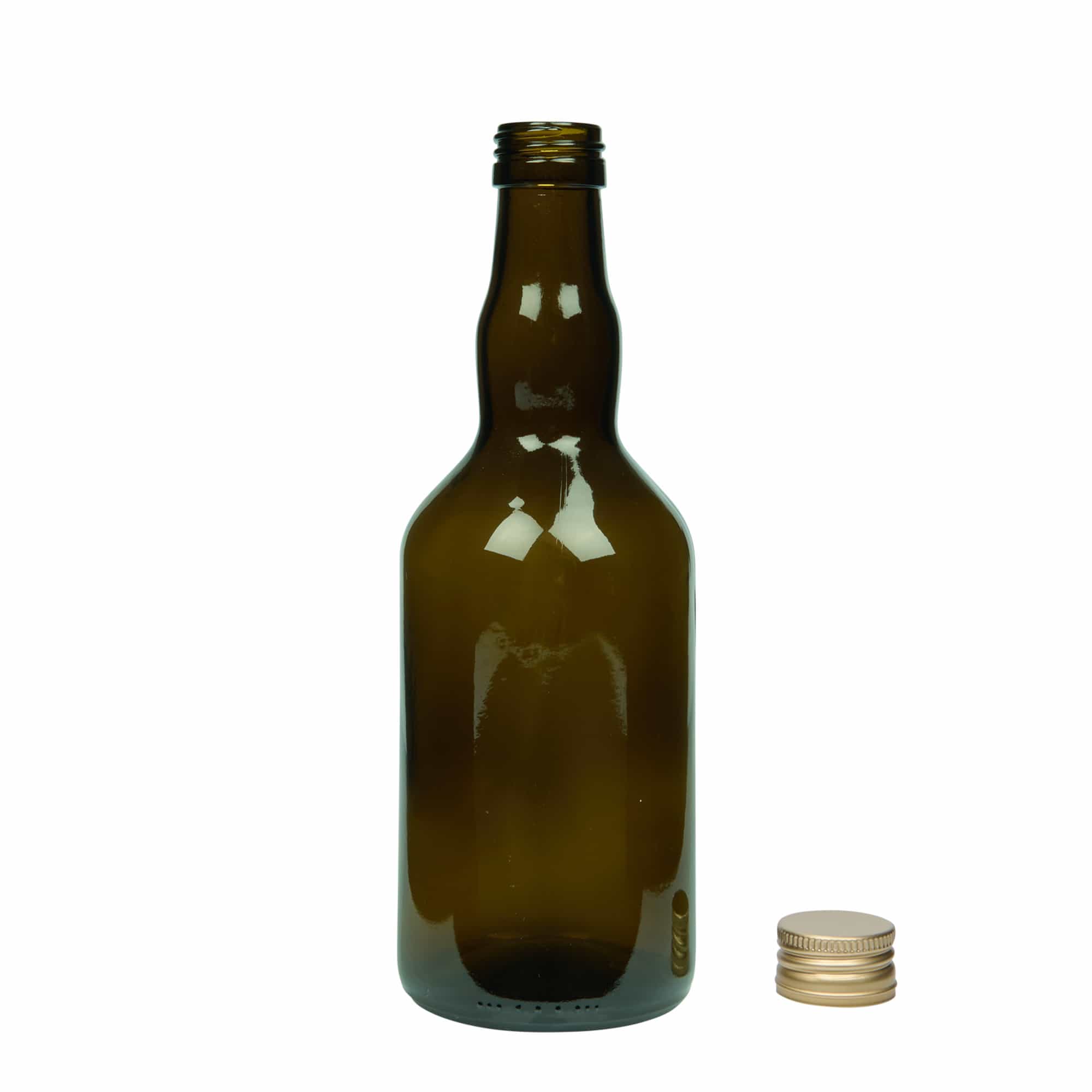 500 ml staklena boca 'Olona', antikno zelena, grlo: PP 31,5