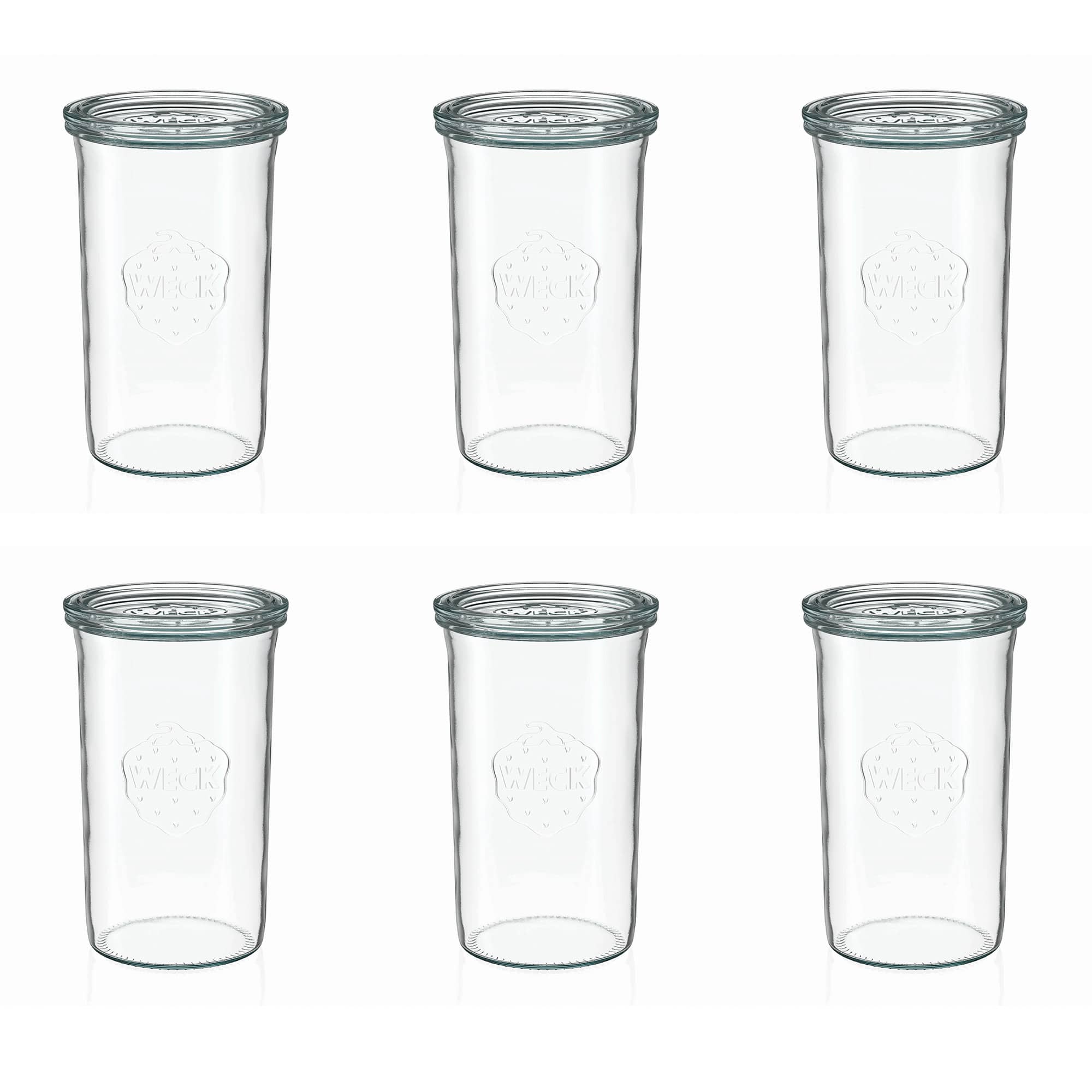 6x 1000 ml WECK staklenka za preokretanje sa staklenim poklopcem RR 100