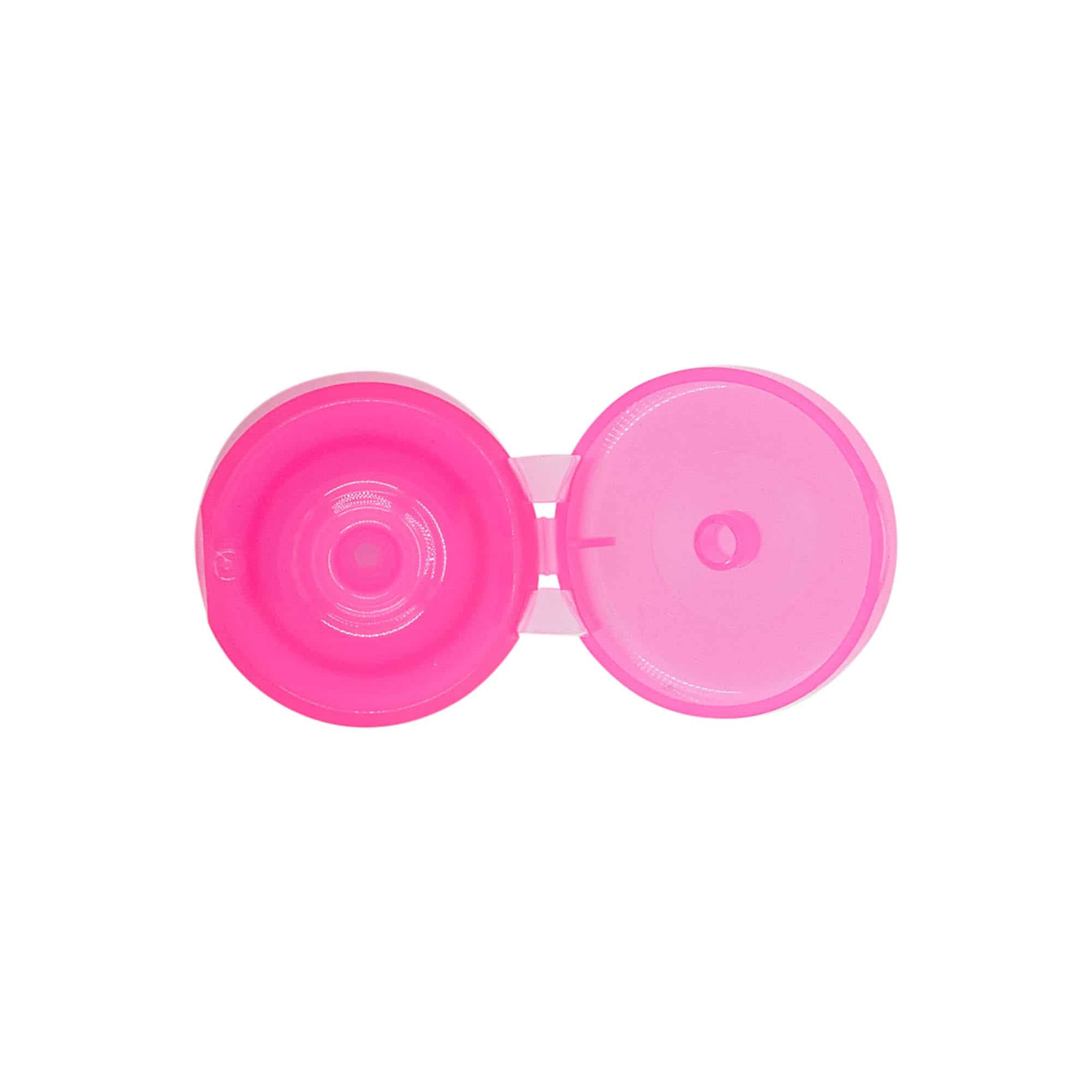 Navojni poklopac s preklopnom šarkom, PP-plastika, roze, za grlo: 24/410