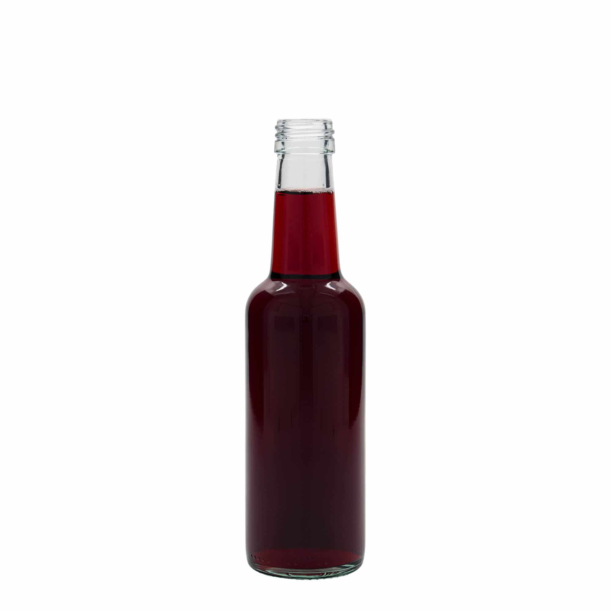 Staklena flaša sa ravnim vratom 250 ml, otvor: PP 28