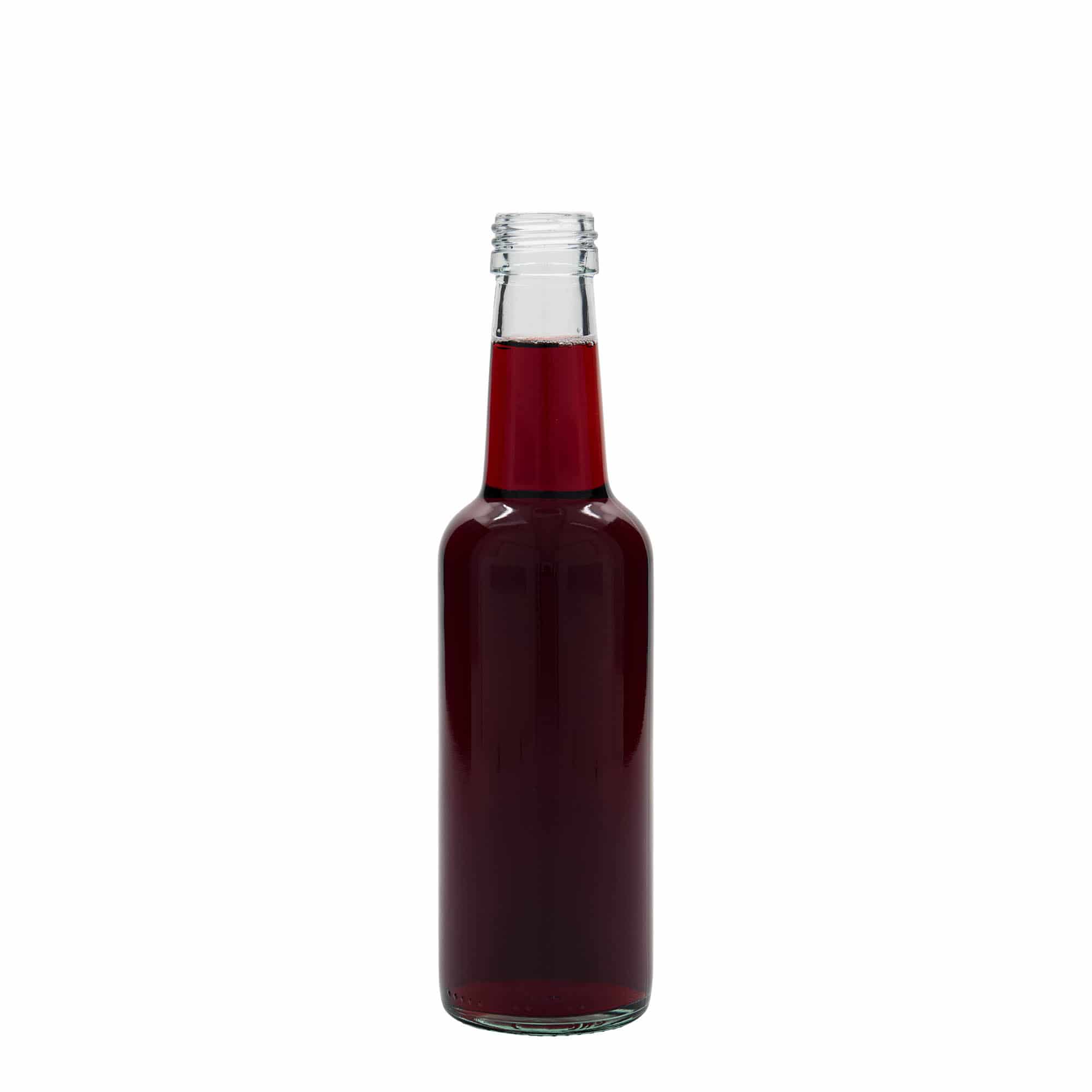 250 ml staklena boca s ravnim vratom, otvor: PP 28 250 ml staklena boca s ravnim vratom, otvor: PP 28