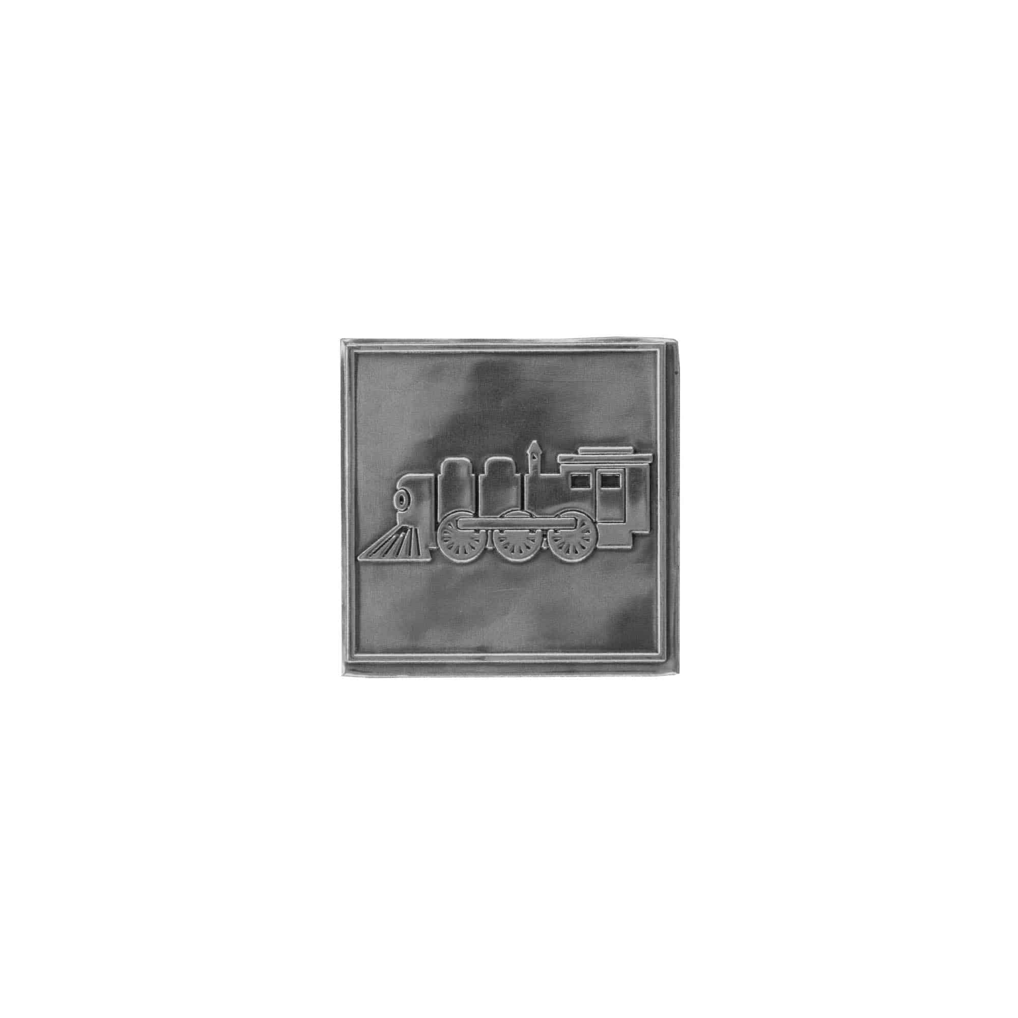 Kalajna etiketa 'Lokomotiva', kvadratna, metalna, srebrna Kalajna etiketa 'Lokomotiva', kvadratna, metalna, srebrna