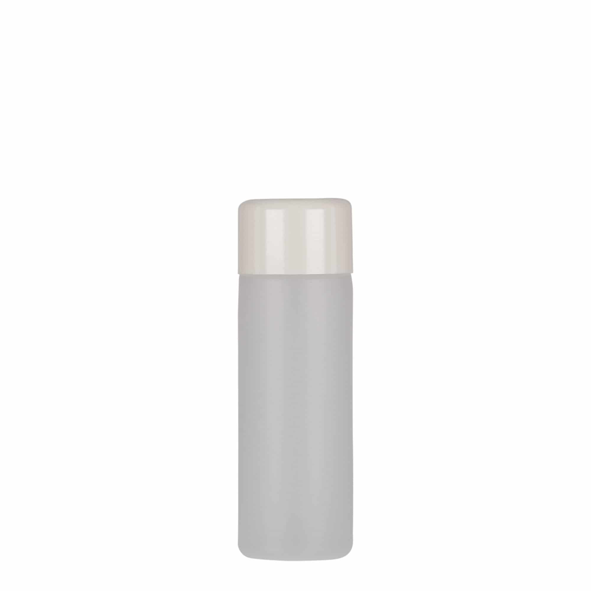 Okrugla flaša 50 ml, PE plastika, prirodna, otvor: Navojni zatvarač