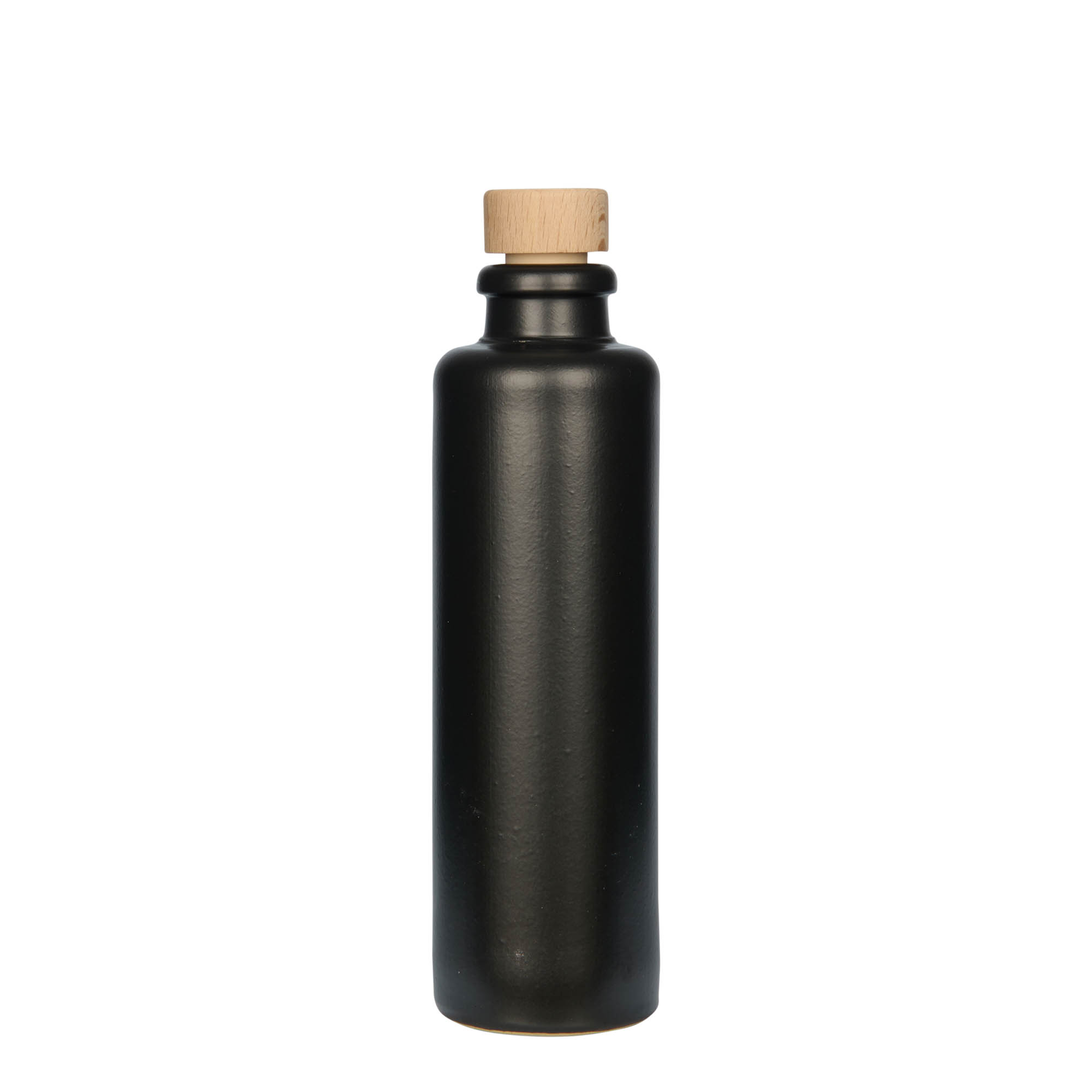 200 ml vrč za glinu, kamenina, crni, otvor: pluta