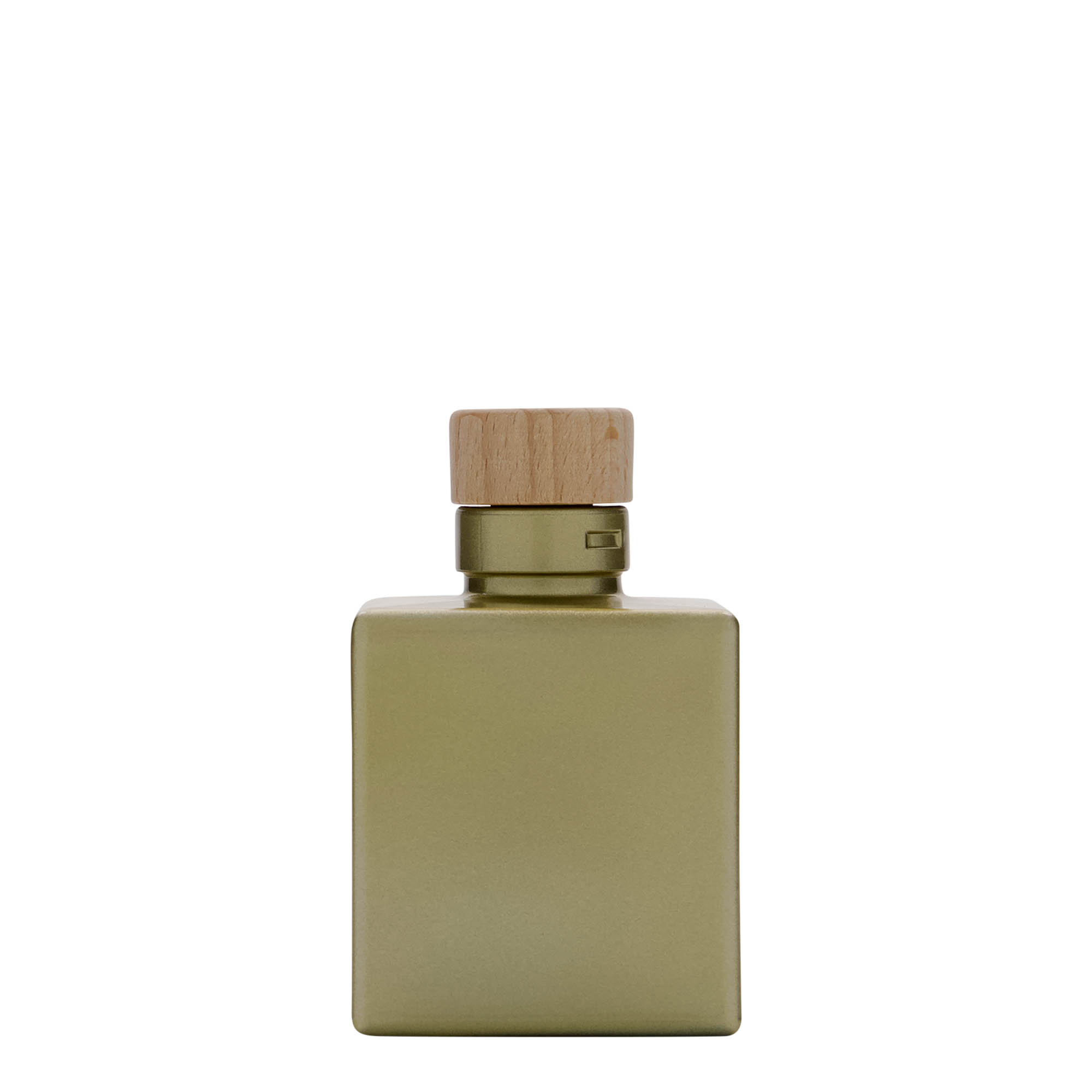100 ml staklena boca 'Cube', kvadratna, zlatna, grlo: plutajući čep 100 ml staklena boca 'Cube', kvadratna, zlatna, grlo: plutajući čep