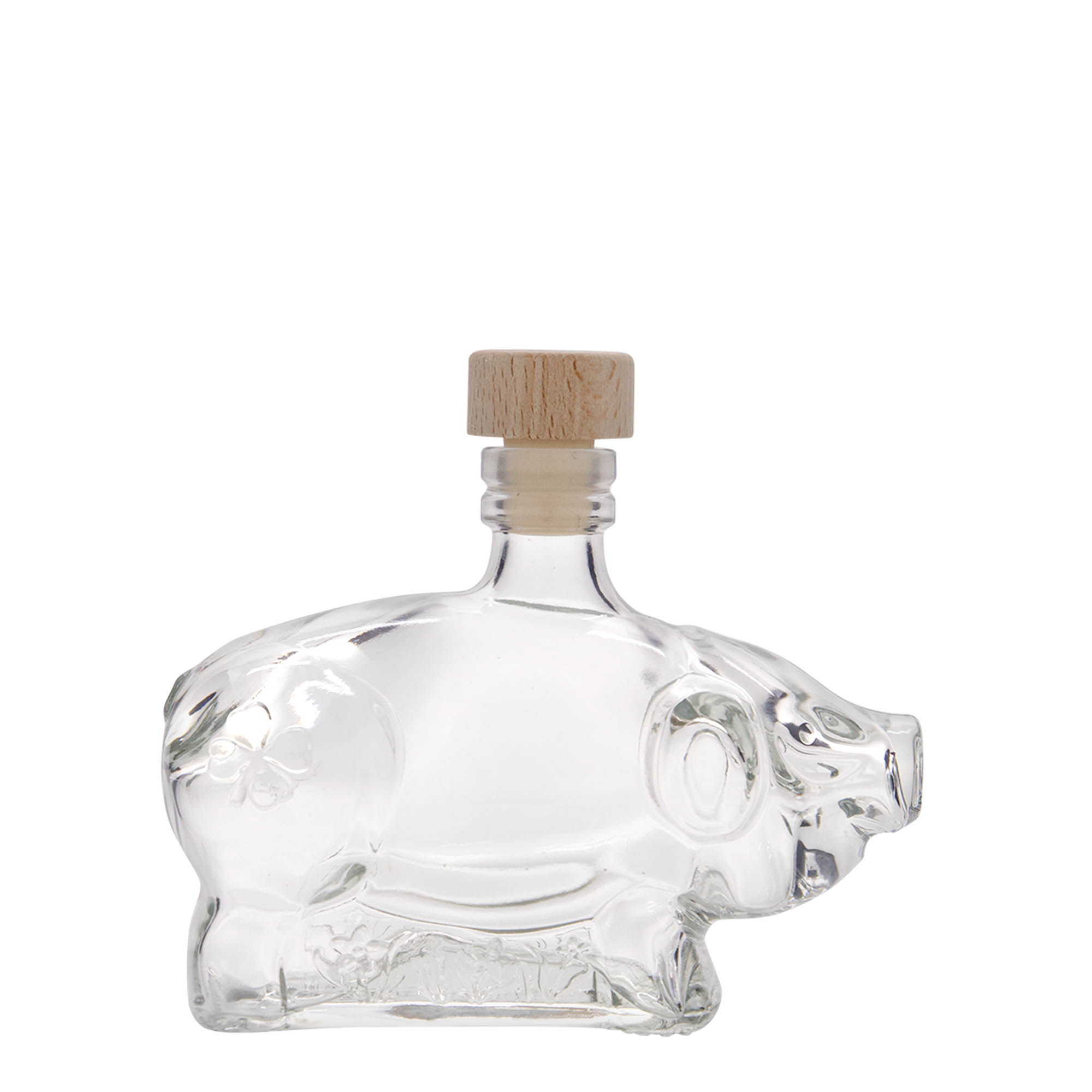 200 ml staklena boca „Srećna svinja“, otvor: čep