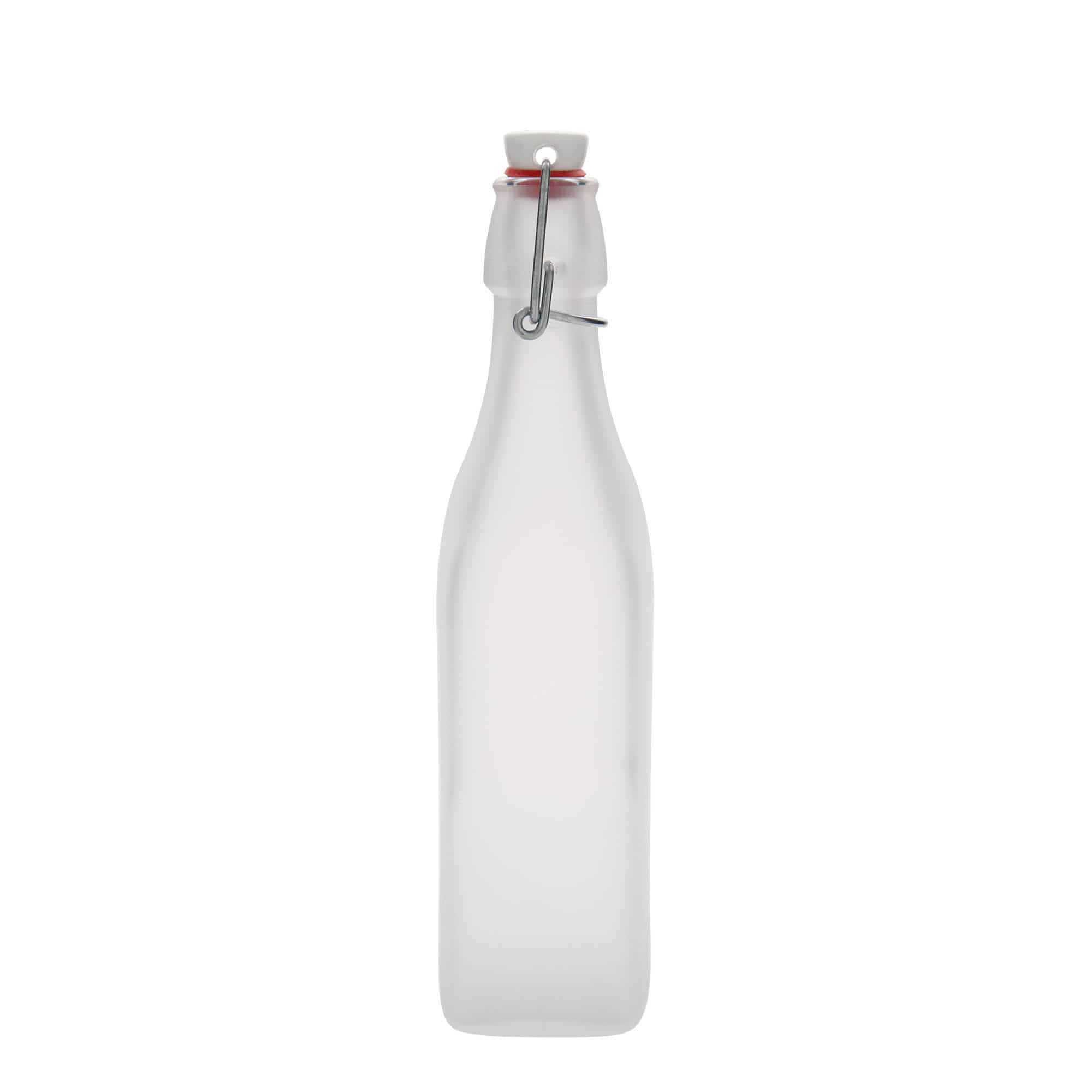 Staklena flaša 500 ml 'Swing, četvrtasta, bijela, otvor: Zatvarač sa žicom Staklena flaša 500 ml 'Swing, četvrtasta, bijela, otvor: Zatvarač sa žicom