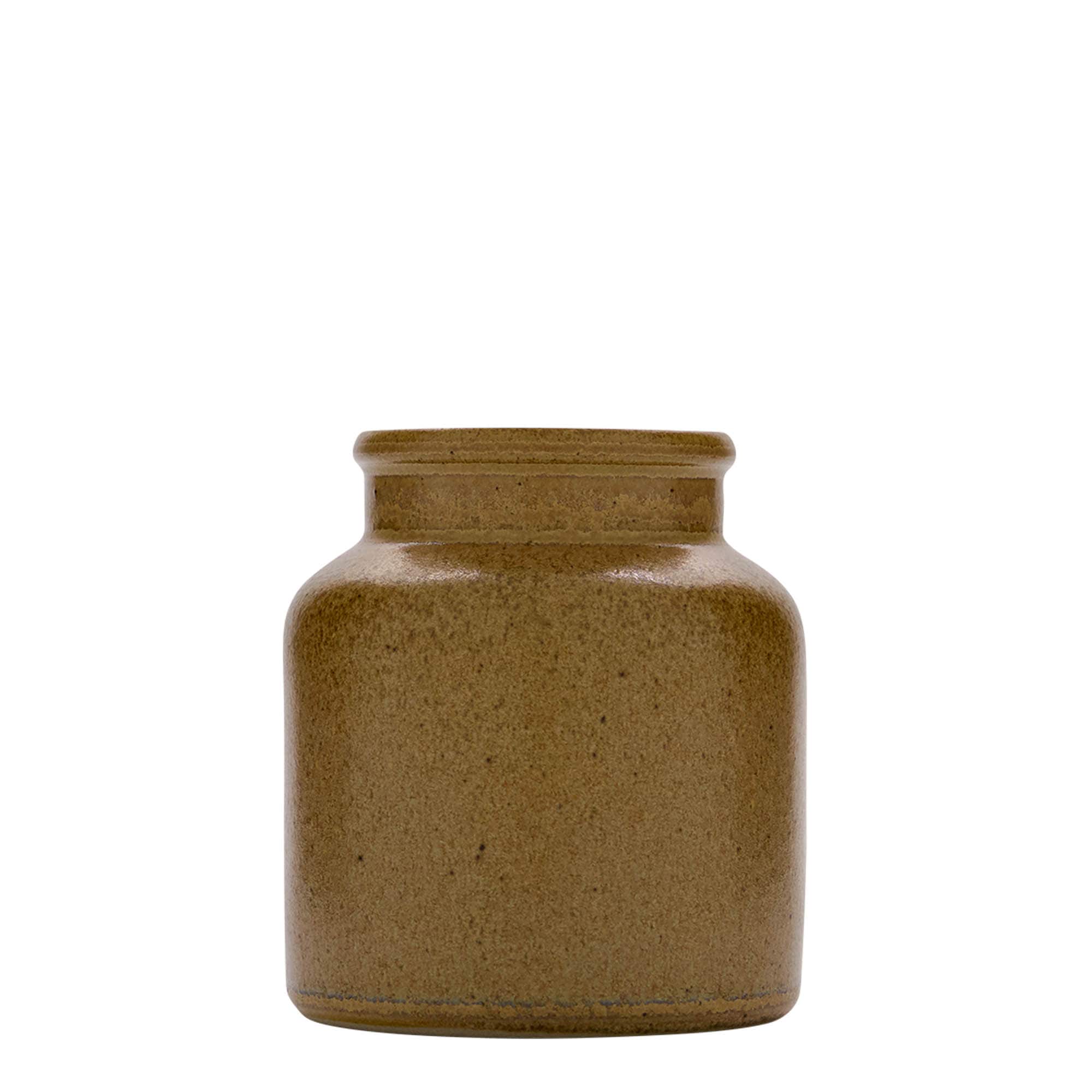 270 ml lonac od kamene keramike, keramika, smeđe-kristalni, otvor: poklopac na navoj