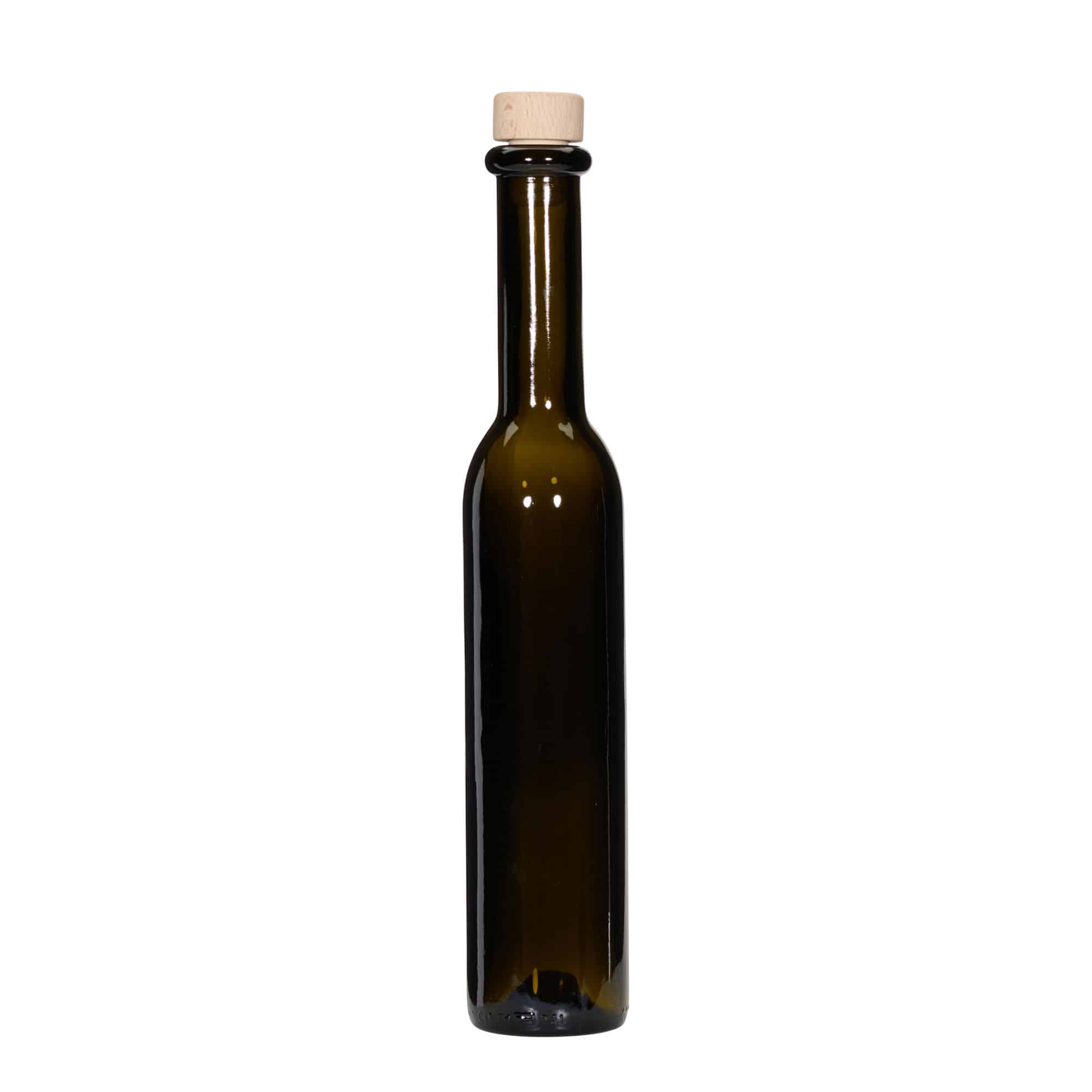 Staklena flaša 250 ml 'Rocky', antikno zelena, otvor: Pluto