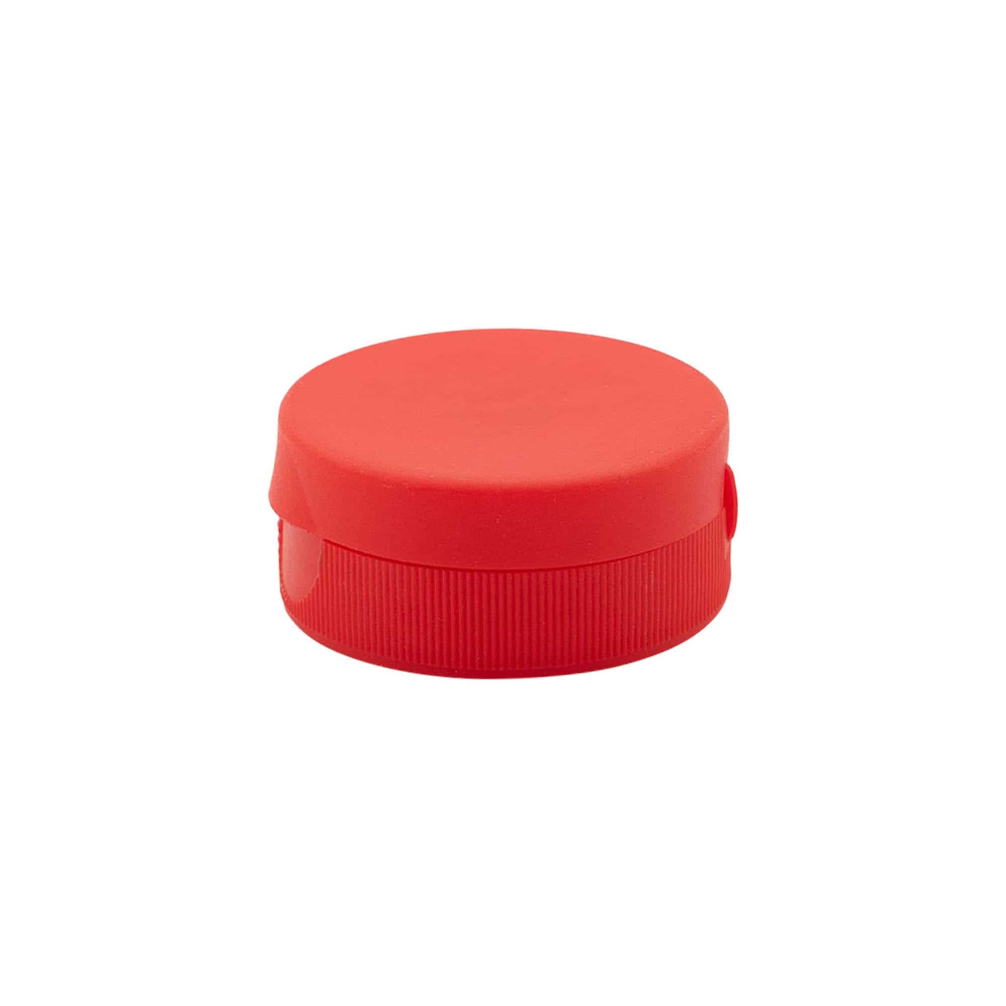 Navojni zatvarač sa preklopom, PP plastika, crvena, za otvor: GPI 38/400