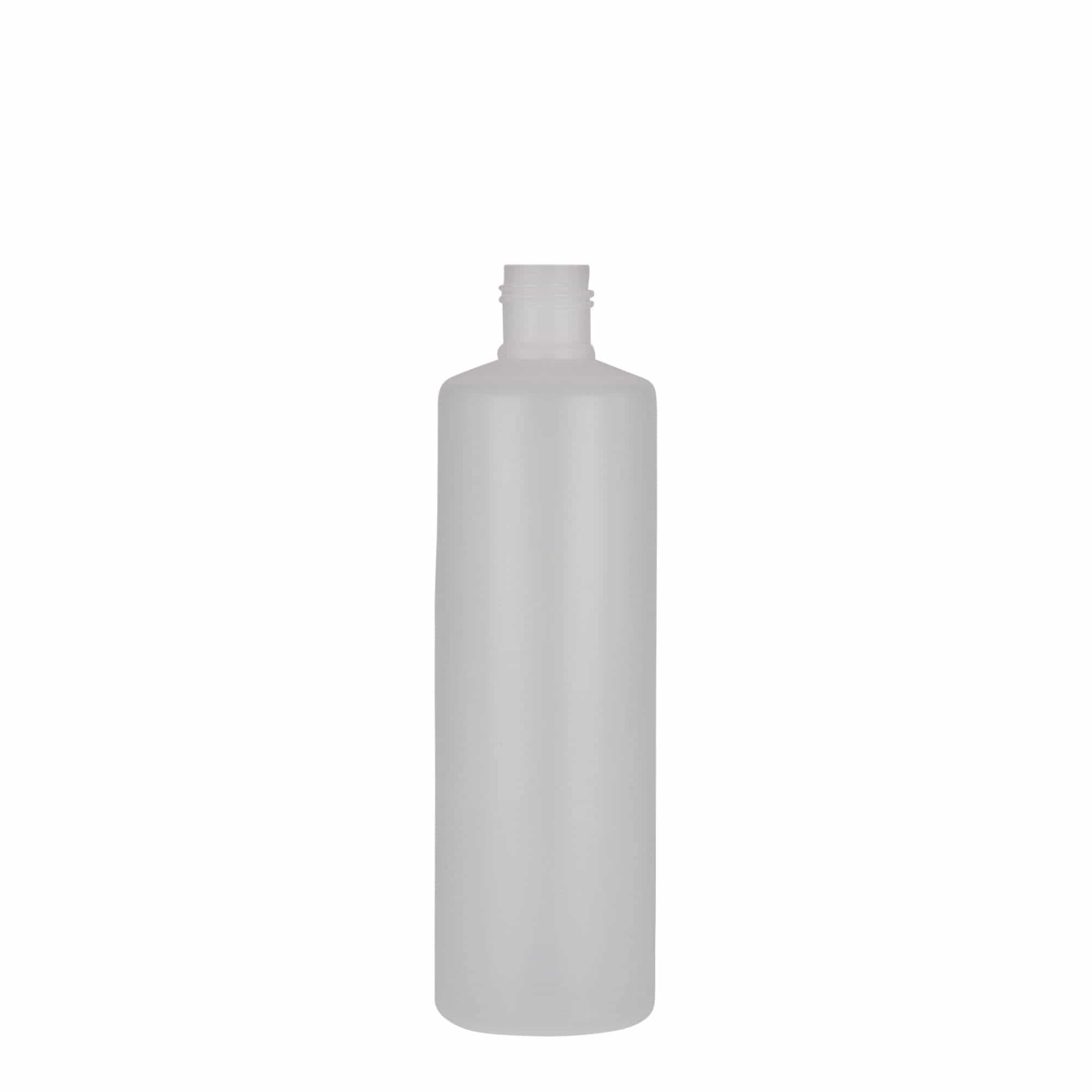 Okrugla flaša 250 ml, PE plastika, prirodna, otvor: Navojni zatvarač Okrugla flaša 250 ml, PE plastika, prirodna, otvor: Navojni zatvarač