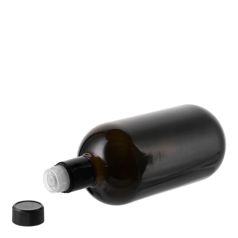 Flaša za sirće/ulje 750 ml 'Biolio', staklo, antikno zelena, otvor: DOP