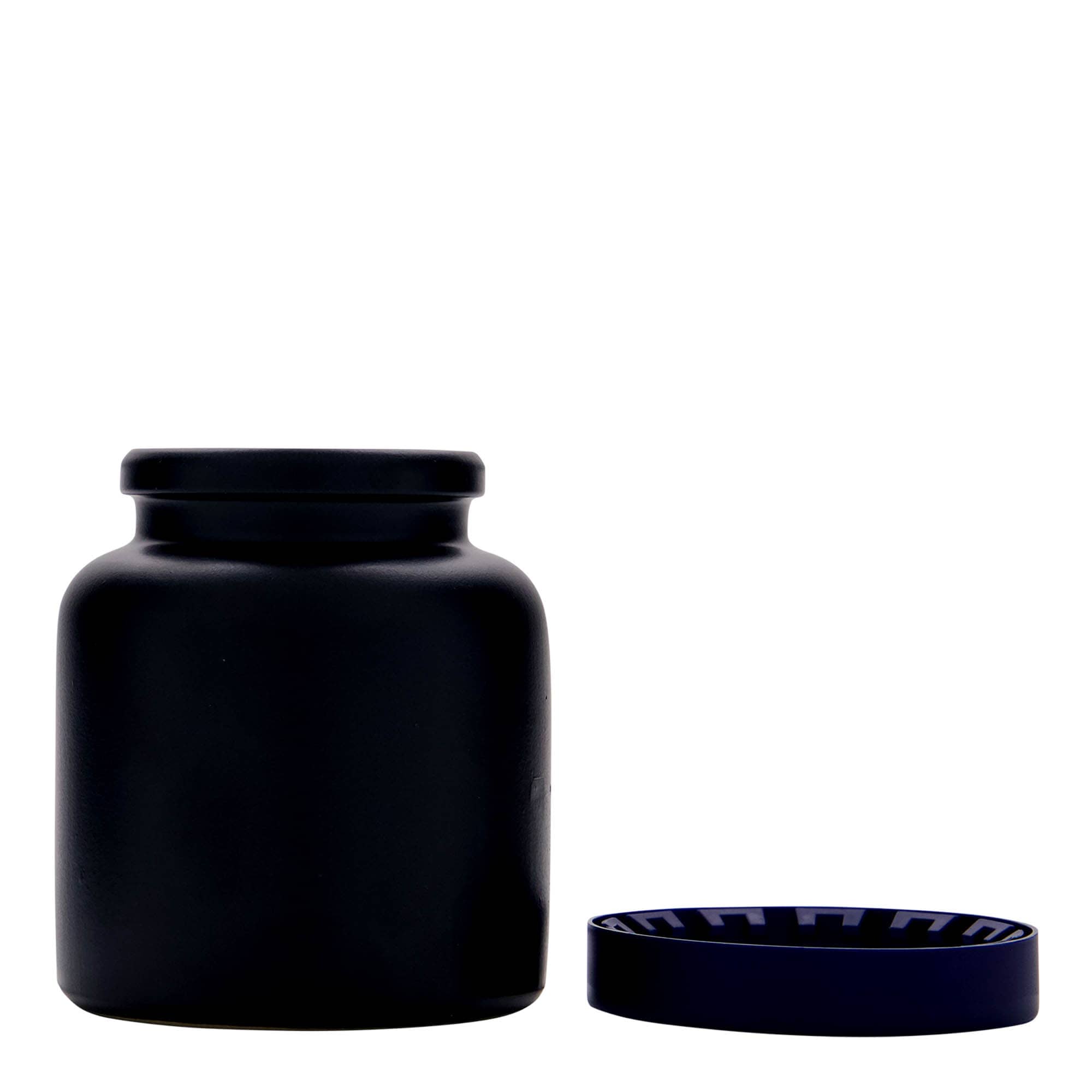 270 ml vrč od kamenine, keramika, crni, otvor: poklopac na navoj