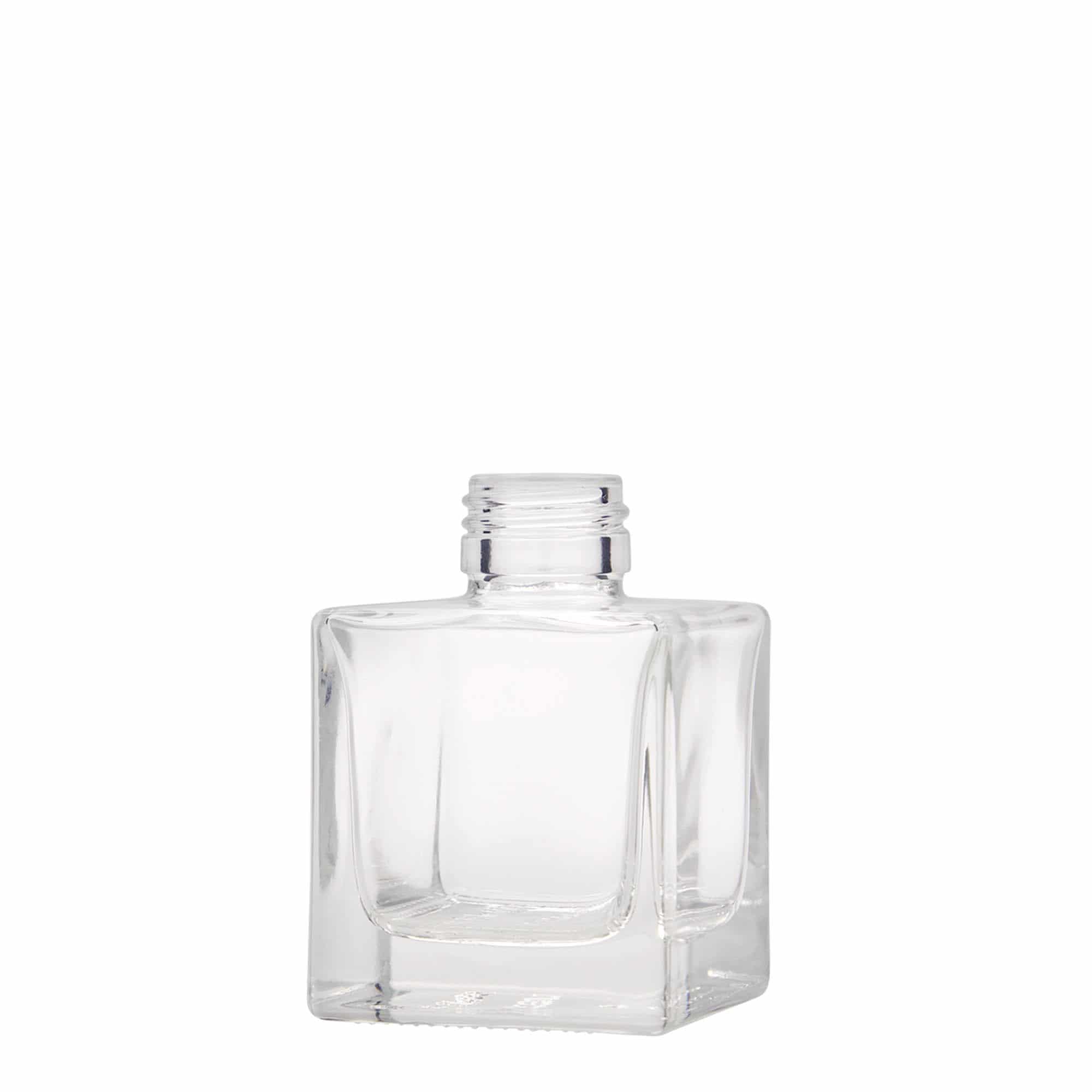 Staklena flaša 100 ml 'Cube', kvadratna, otvor: PP 28