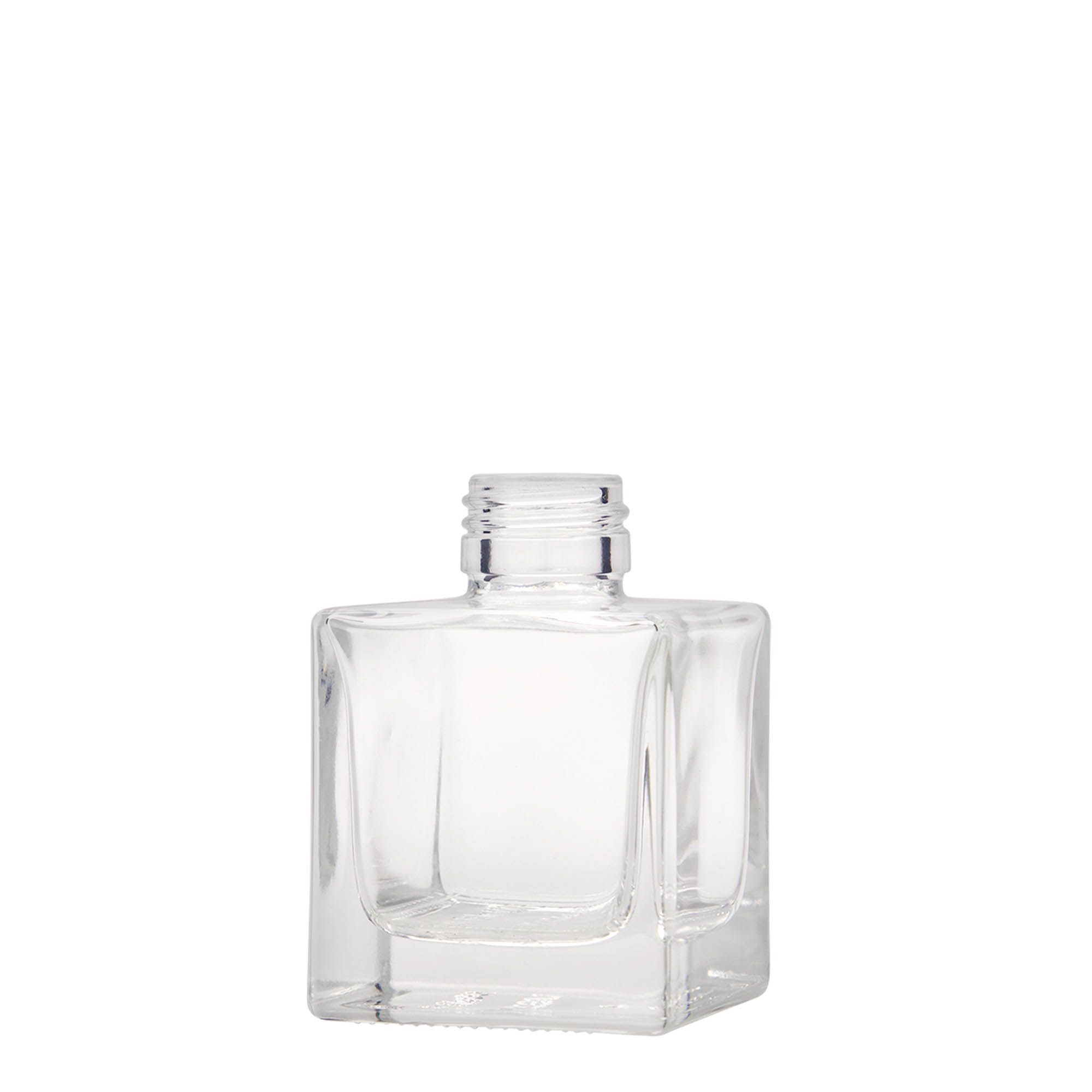 100 ml staklena boca 'Cube', kvadratna, grlo: PP 28