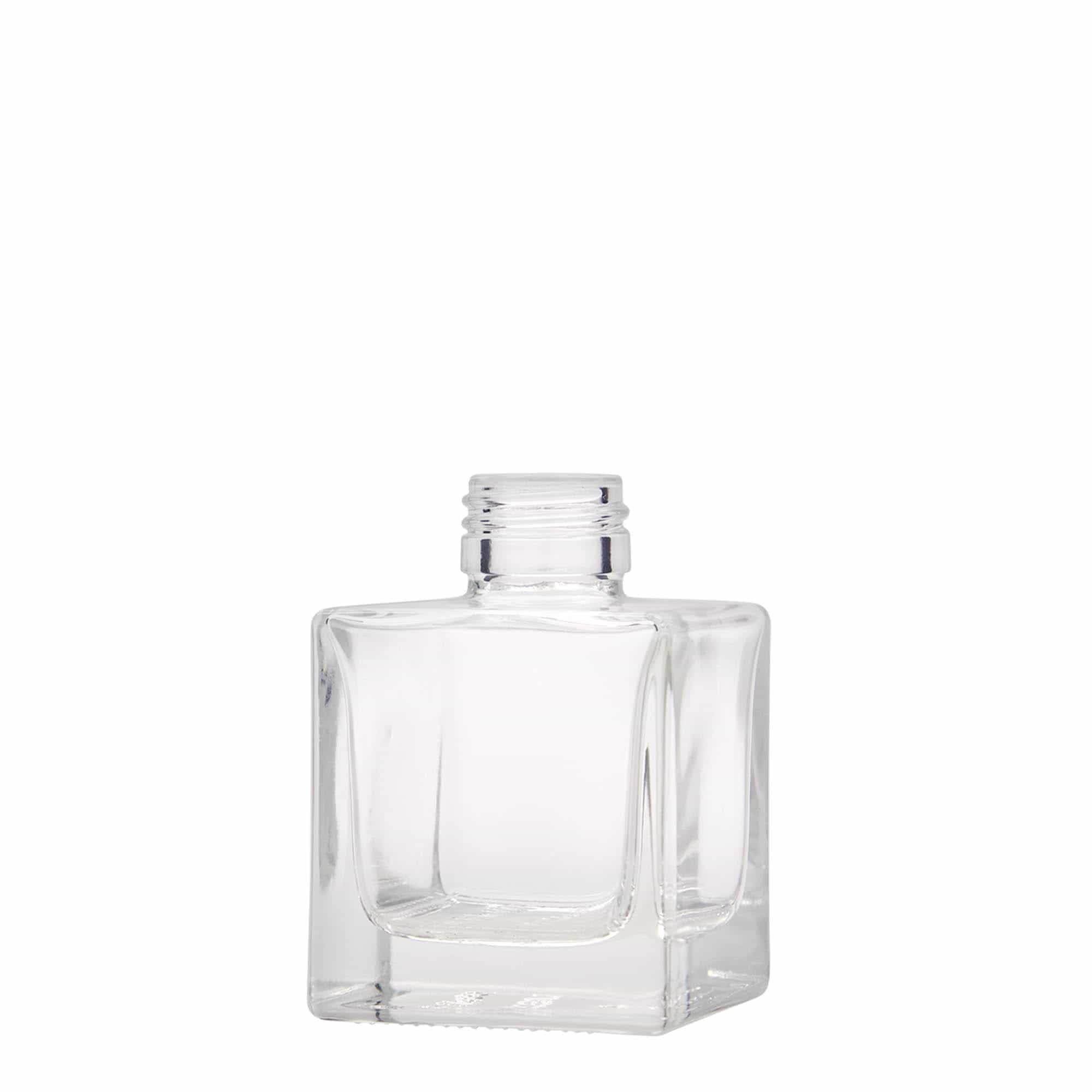 100 ml staklena boca „Cube“, kvadratna, grlo: PP 28
