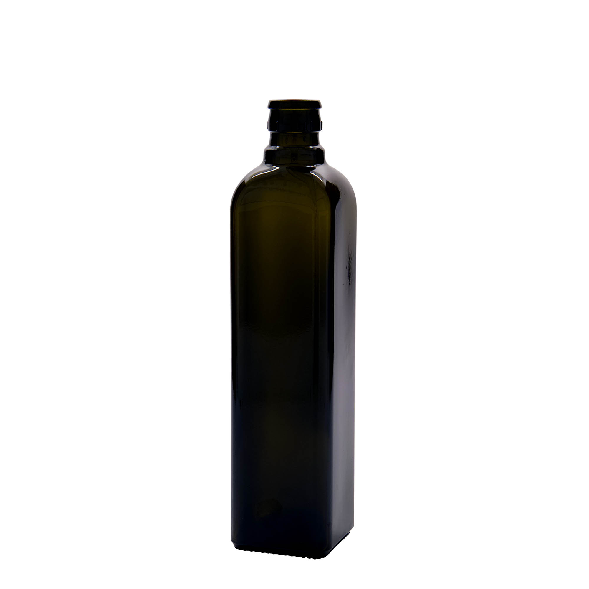 500 ml boca za ocat/ulje „Quadra“, staklo, kvadratna, antikno zelena, grlo: DOP