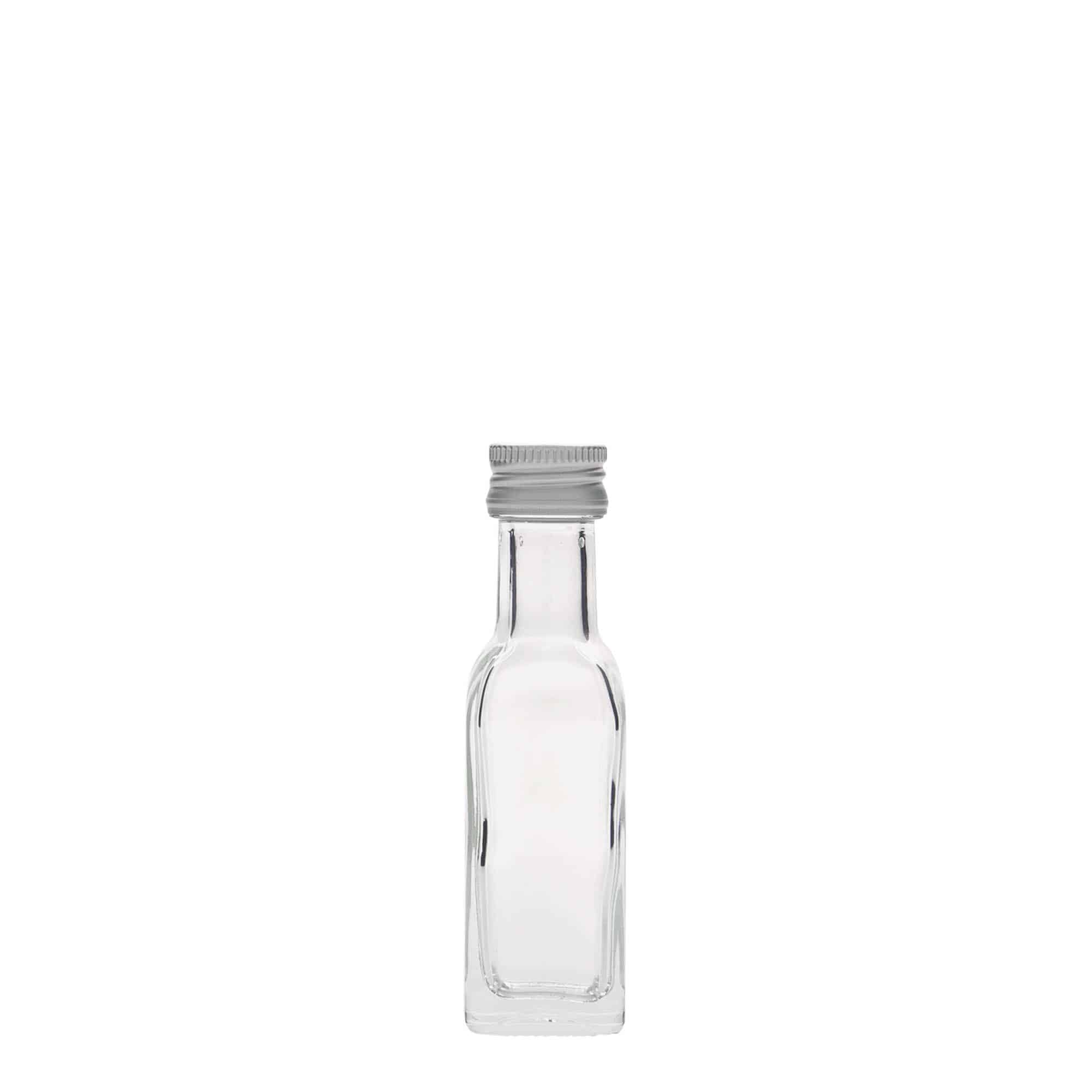 Staklena flaša 20 ml 'Marasca', kvadratna, otvor: PP 18