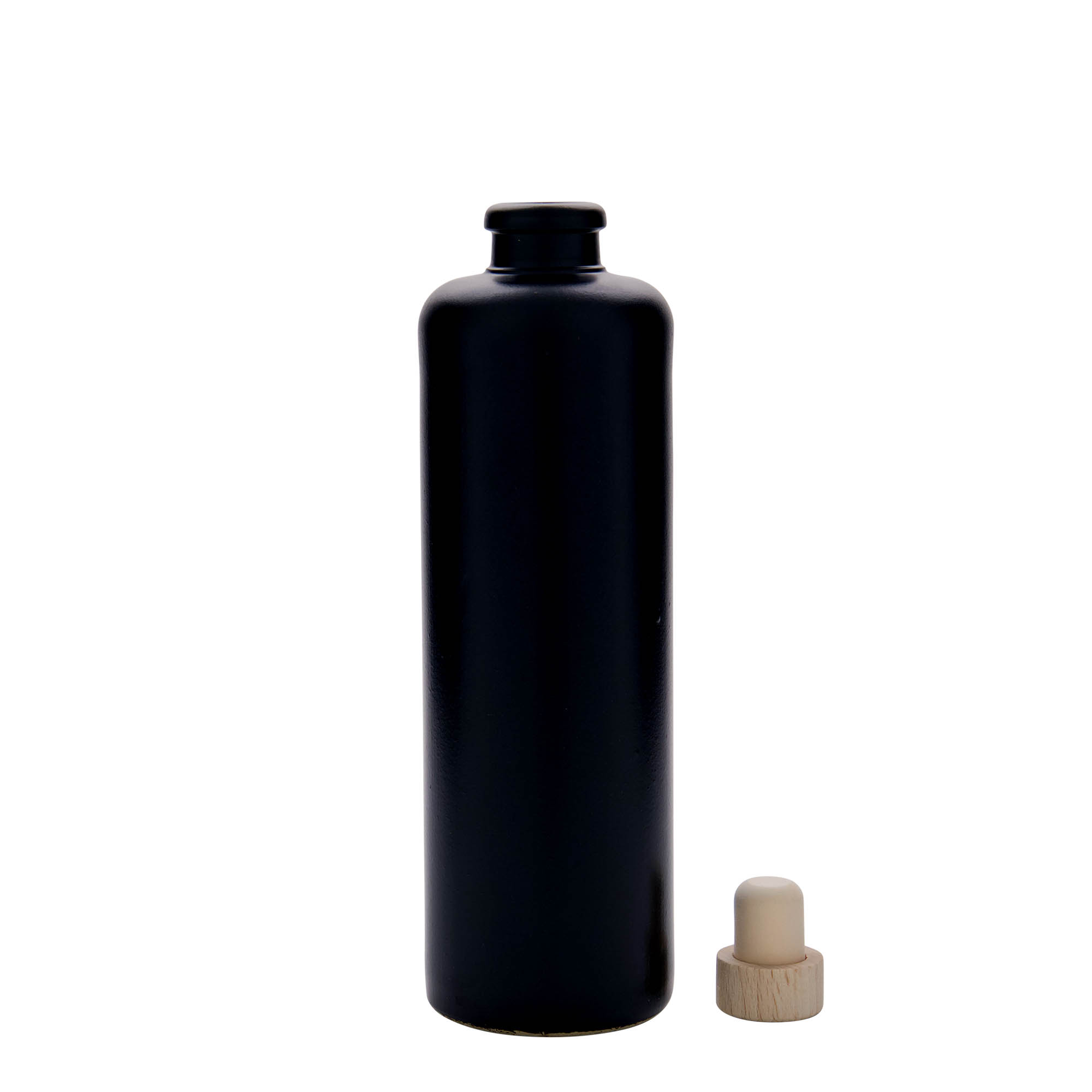 500 ml glineni vrč, kamenina, crni, grlo: pluta