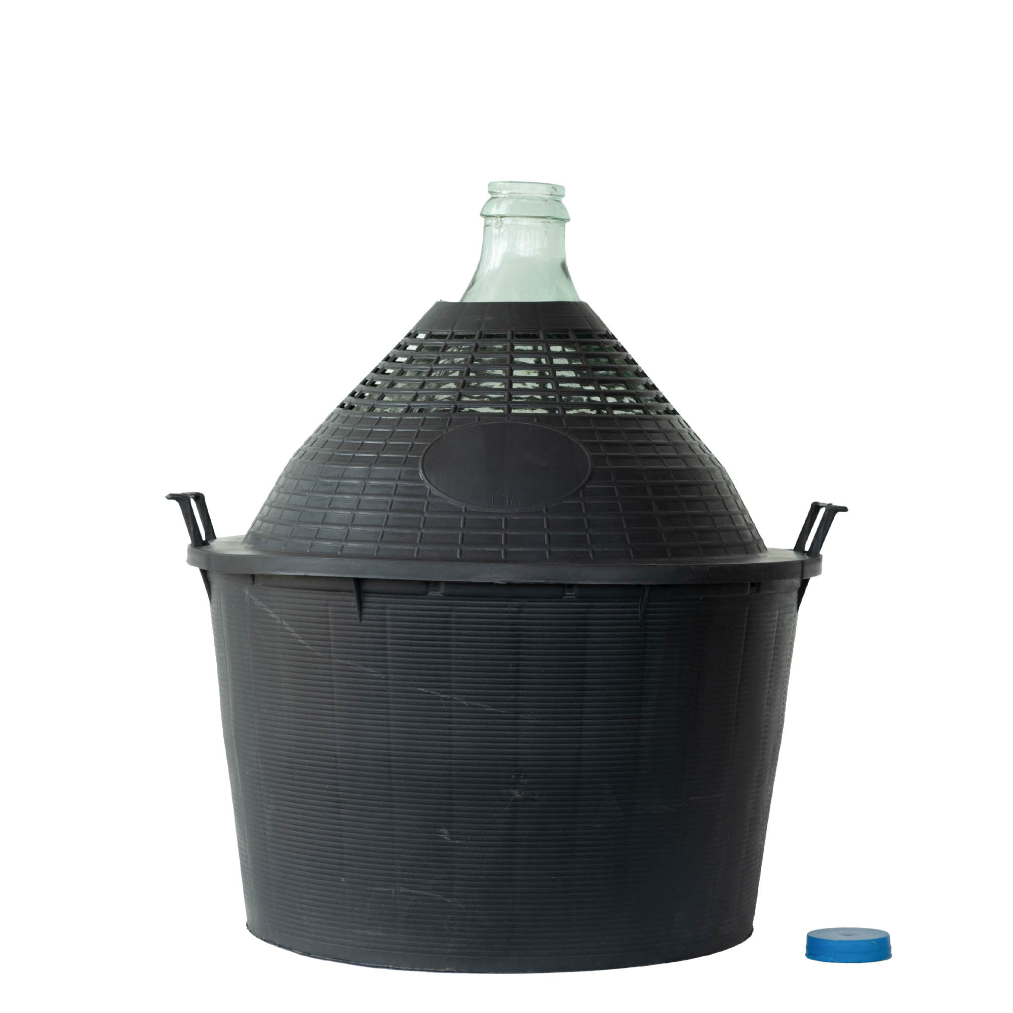 34 l balonska boca uskog grla, staklo, otvor: poklopac na navlaku