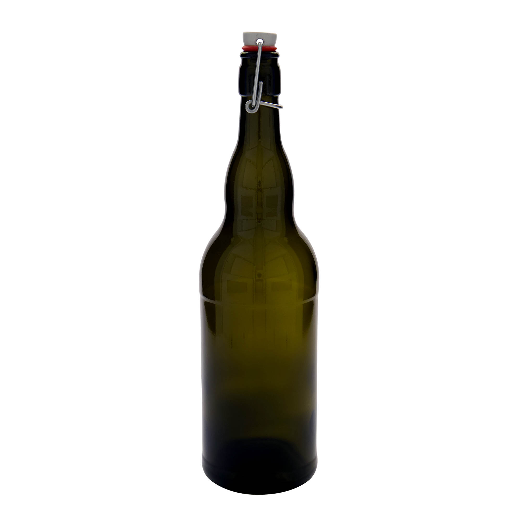 Flaša za pivo 1.000 ml Belgija, staklo, antikno zelena, otvor: Zatvarač sa žicom