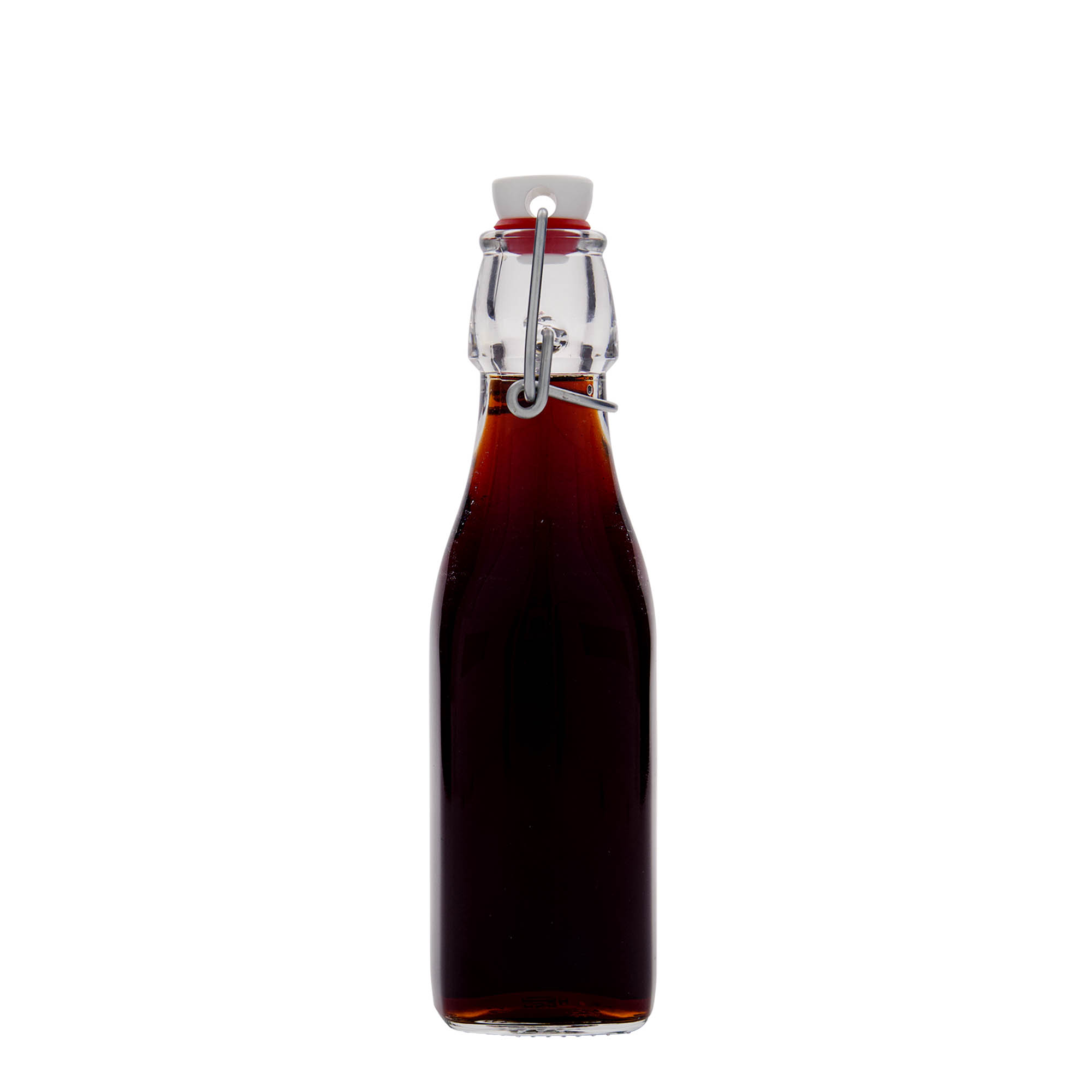 250 ml staklena boca 'Swing, četvrtasta, grlo: zatvarač s kopčom'