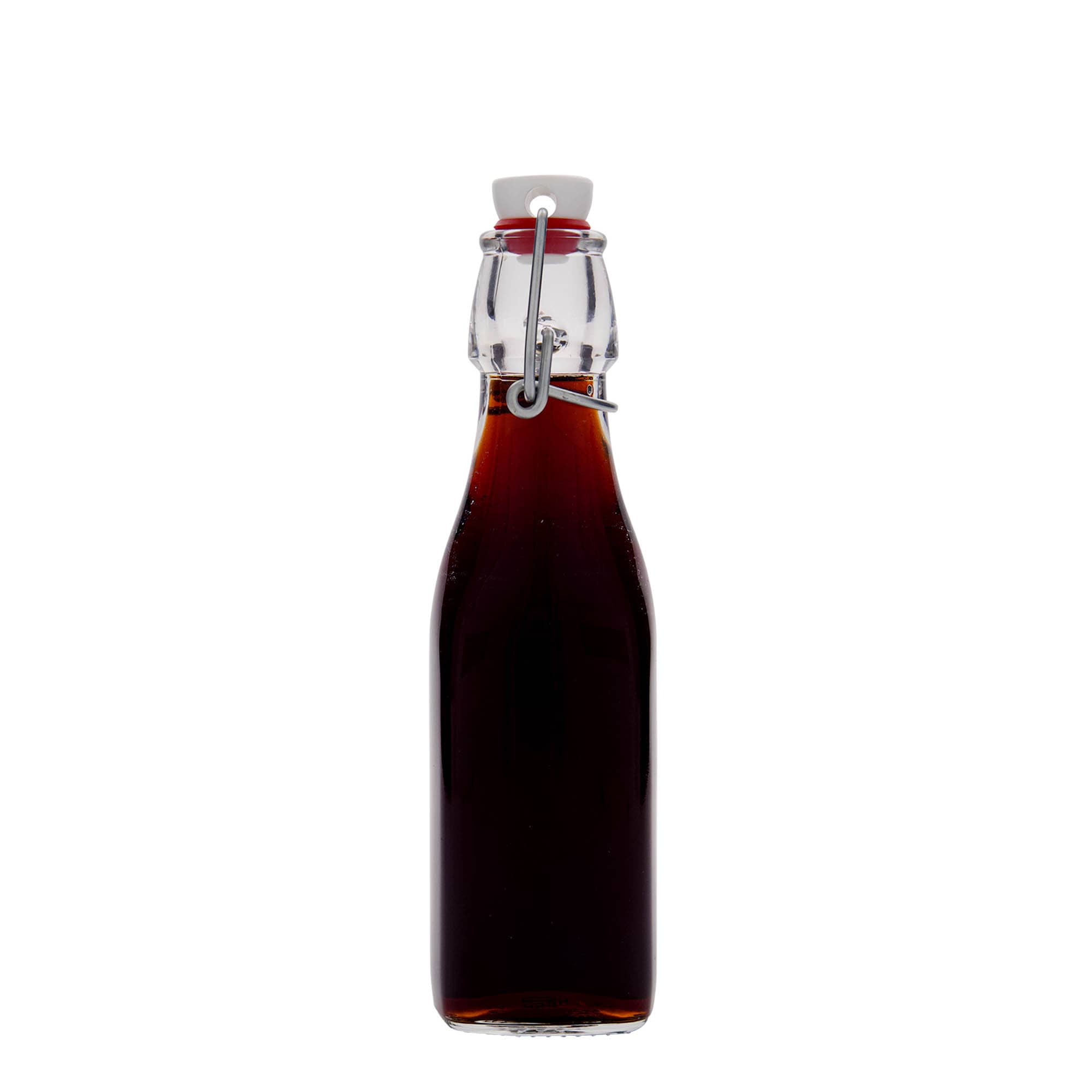 250 ml staklena boca „Swing, četvrtasta, grlo: zatvarač s kopčom“