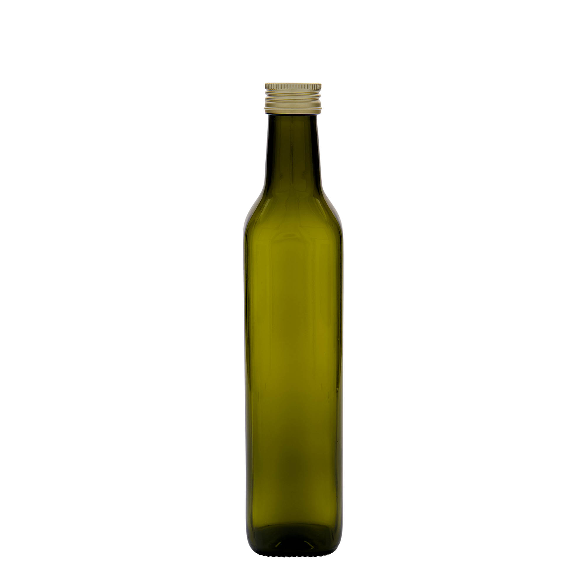 500 ml staklena boca 'Marasca', kvadratna, antikno zelena, grlo: PP 31,5